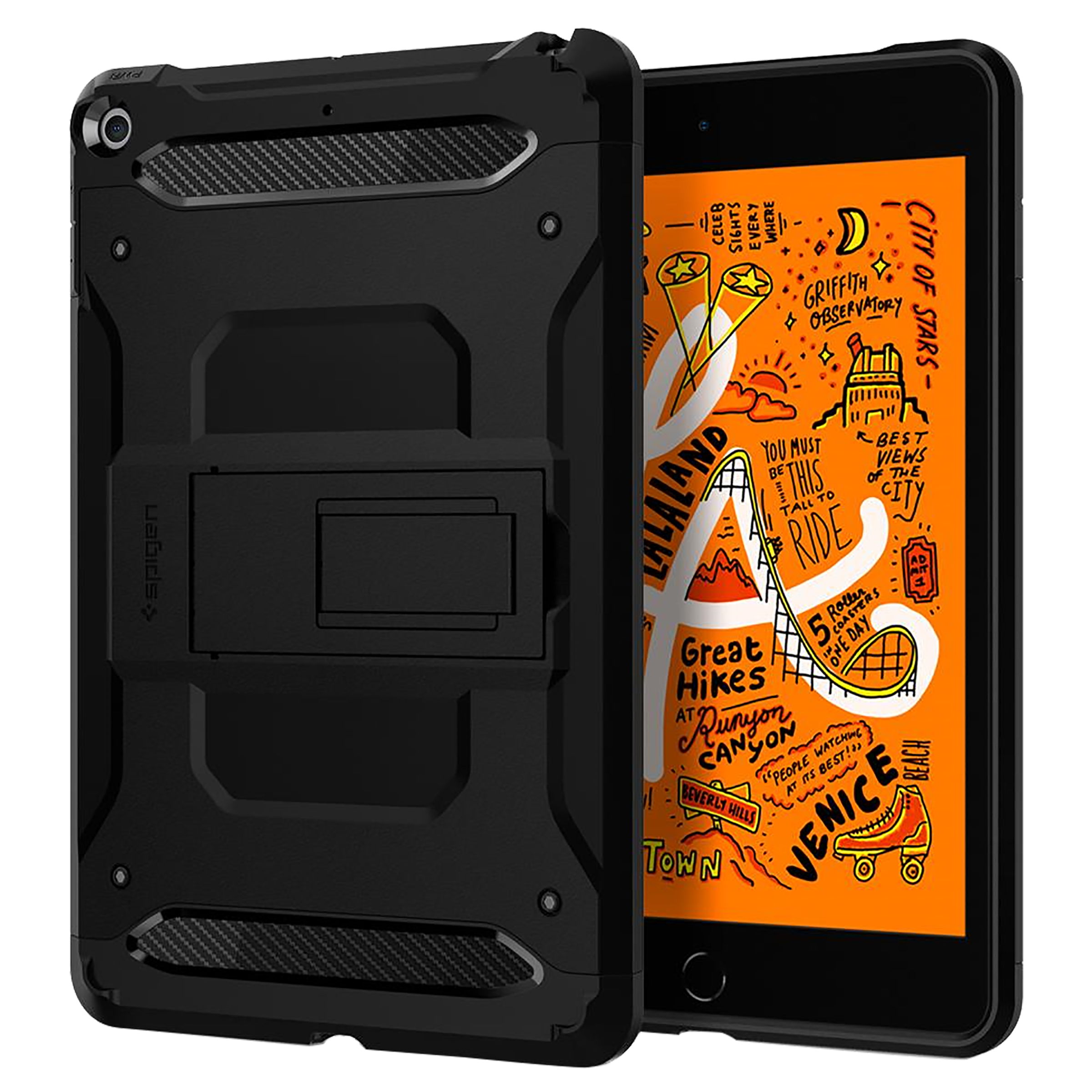 spigen Tough Armor TECH Polycarbonate Back Cover for Apple iPad Mini 5 (Shock Absorption, Black) spigen Tough Armor TECH Polycarbonate Back Cover for Apple iPad Mini 5 (Shock Absorption, Black)_1