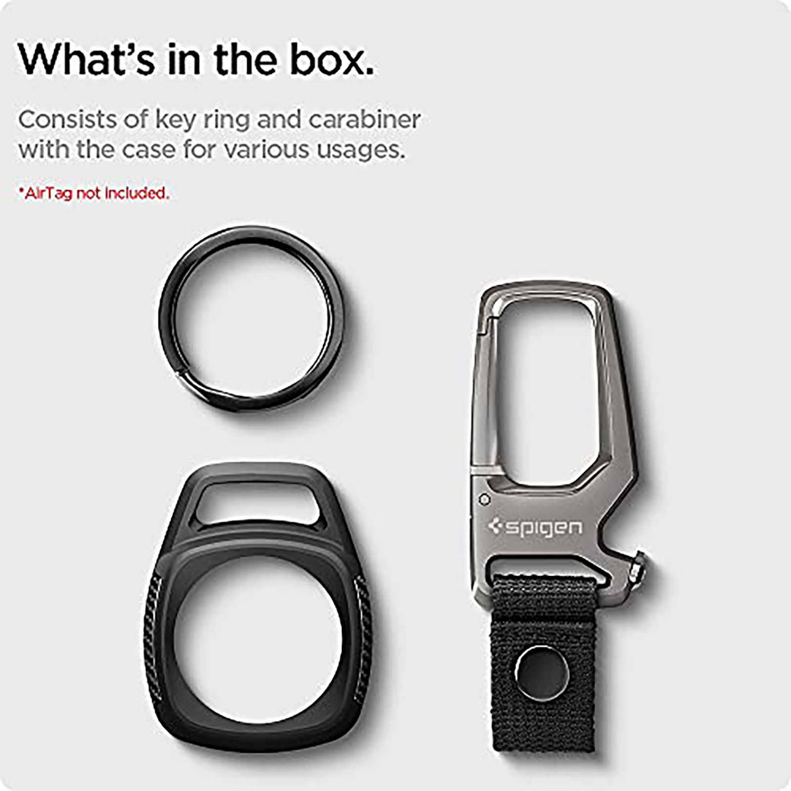 spigen Rugged Armor Fabric & Zinc Alloy Full Cover Case For Apple AirTag (Doubles Up As A Bottle-Opener, AMP01565, Matte Black)_7