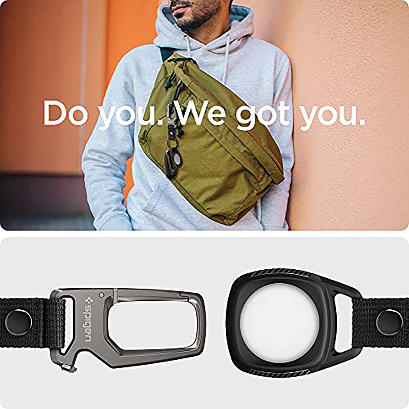 spigen Rugged Armor Fabric & Zinc Alloy Full Cover Case For Apple AirTag (Doubles Up As A Bottle-Opener, AMP01565, Matte Black)_9