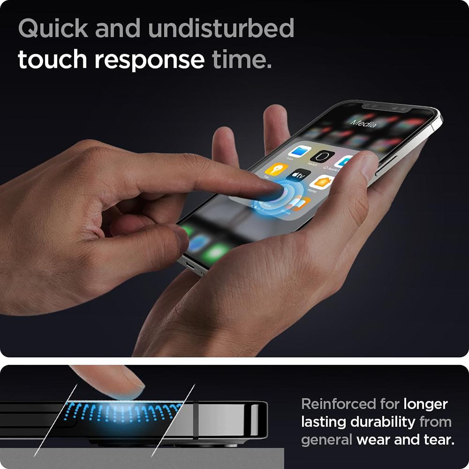 spigen GlastR EZ Fit Tempered Glass for Apple iPhone 12, 12 Pro (Oleophobic Coating) spigen GlastR EZ Fit Tempered Glass for Apple iPhone 12, 12 Pro (Oleophobic Coating)_5