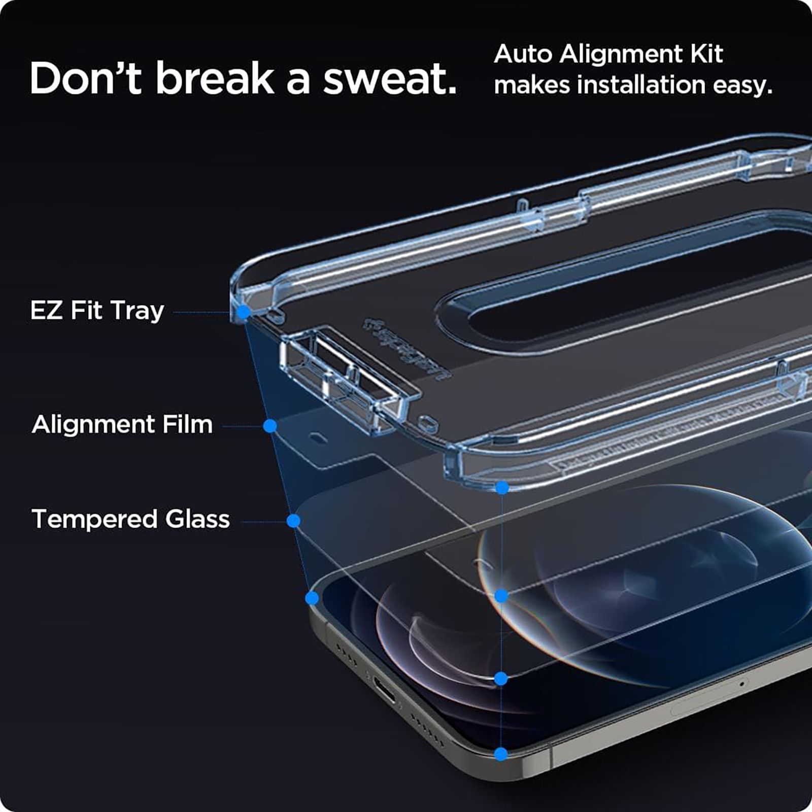 spigen GlastR EZ Fit Tempered Glass for Apple iPhone 12, 12 Pro (Oleophobic Coating) spigen GlastR EZ Fit Tempered Glass for Apple iPhone 12, 12 Pro (Oleophobic Coating)_8
