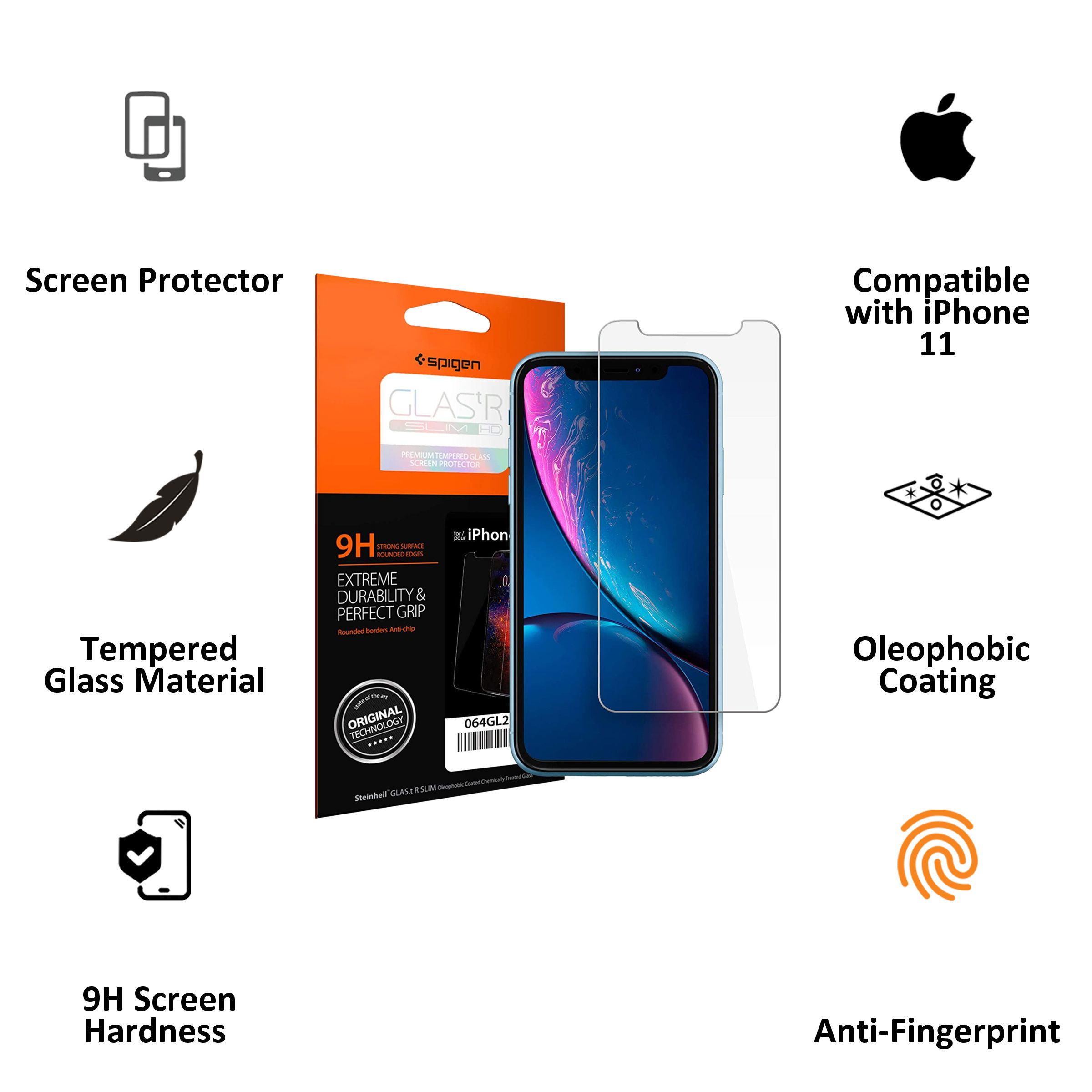 spigen GLAStR Slim Tempered Glass for Apple iPhone 11, XR (Oleophobic Coating) spigen GLAStR Slim Tempered Glass for Apple iPhone 11, XR (Oleophobic Coating)_2