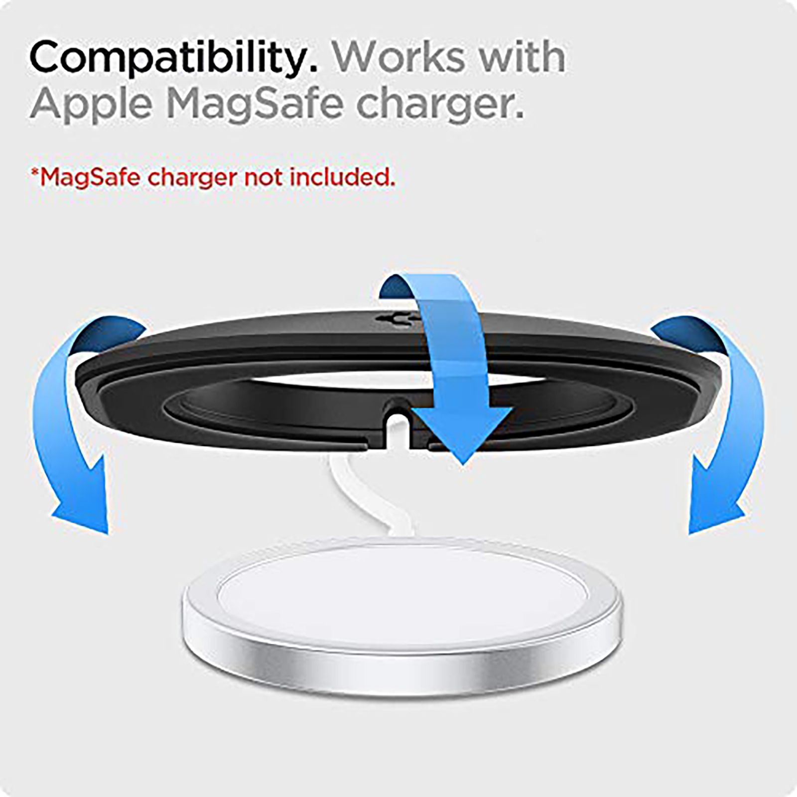 spigen Mag Fit Thermoplastic Polyurethane Charger Case For Apple MagSafe (Nanotac Technology, AMP02340, Black) spigen Mag Fit Thermoplastic Polyurethane Charger Case For Apple MagSafe (Nanotac Technology, AMP02340, Black)_9