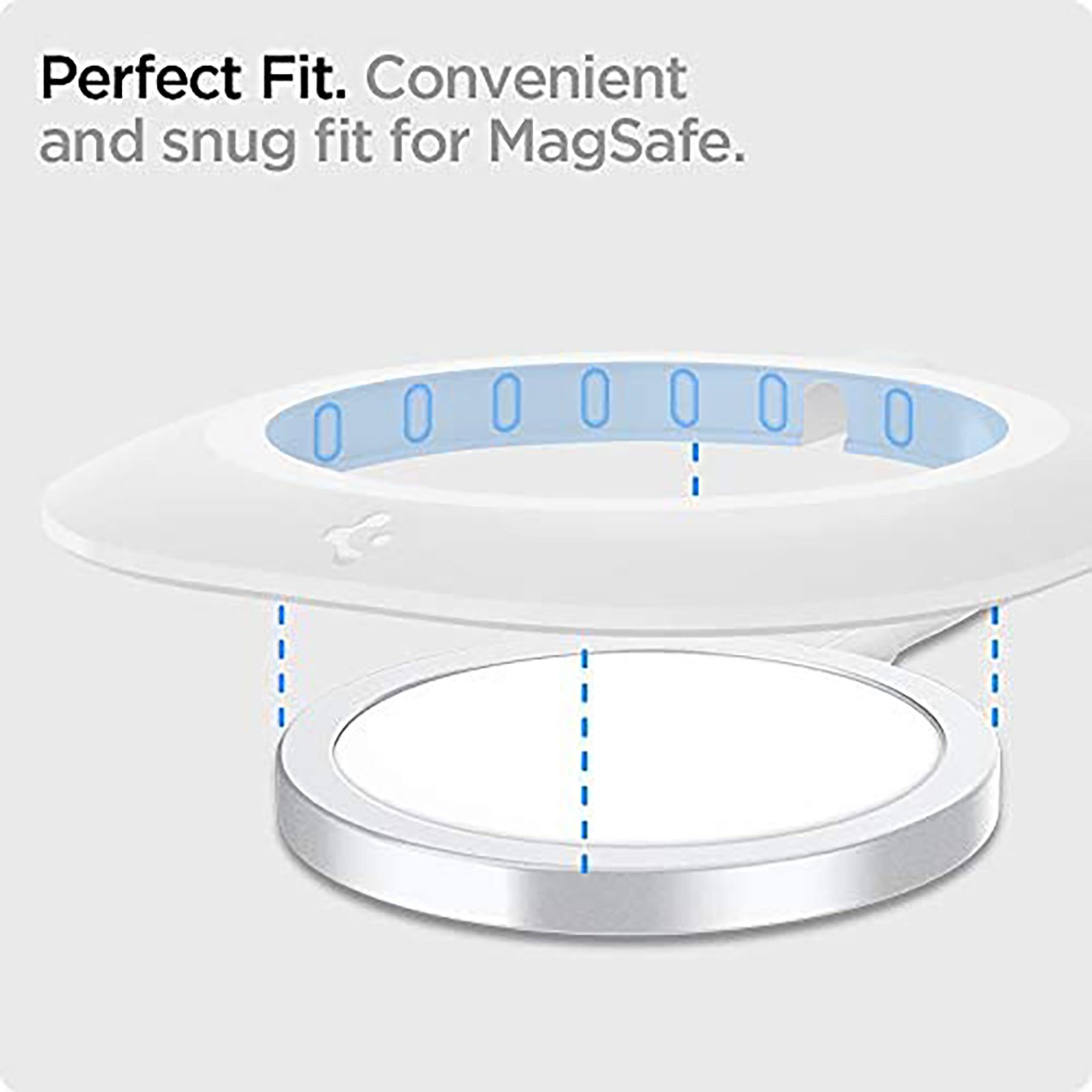 spigen Mag Fit Thermoplastic Polyurethane Charger Case For Apple MagSafe (Nanotac Technology, AMP02563, White) spigen Mag Fit Thermoplastic Polyurethane Charger Case For Apple MagSafe (Nanotac Technology, AMP02563, White)_6