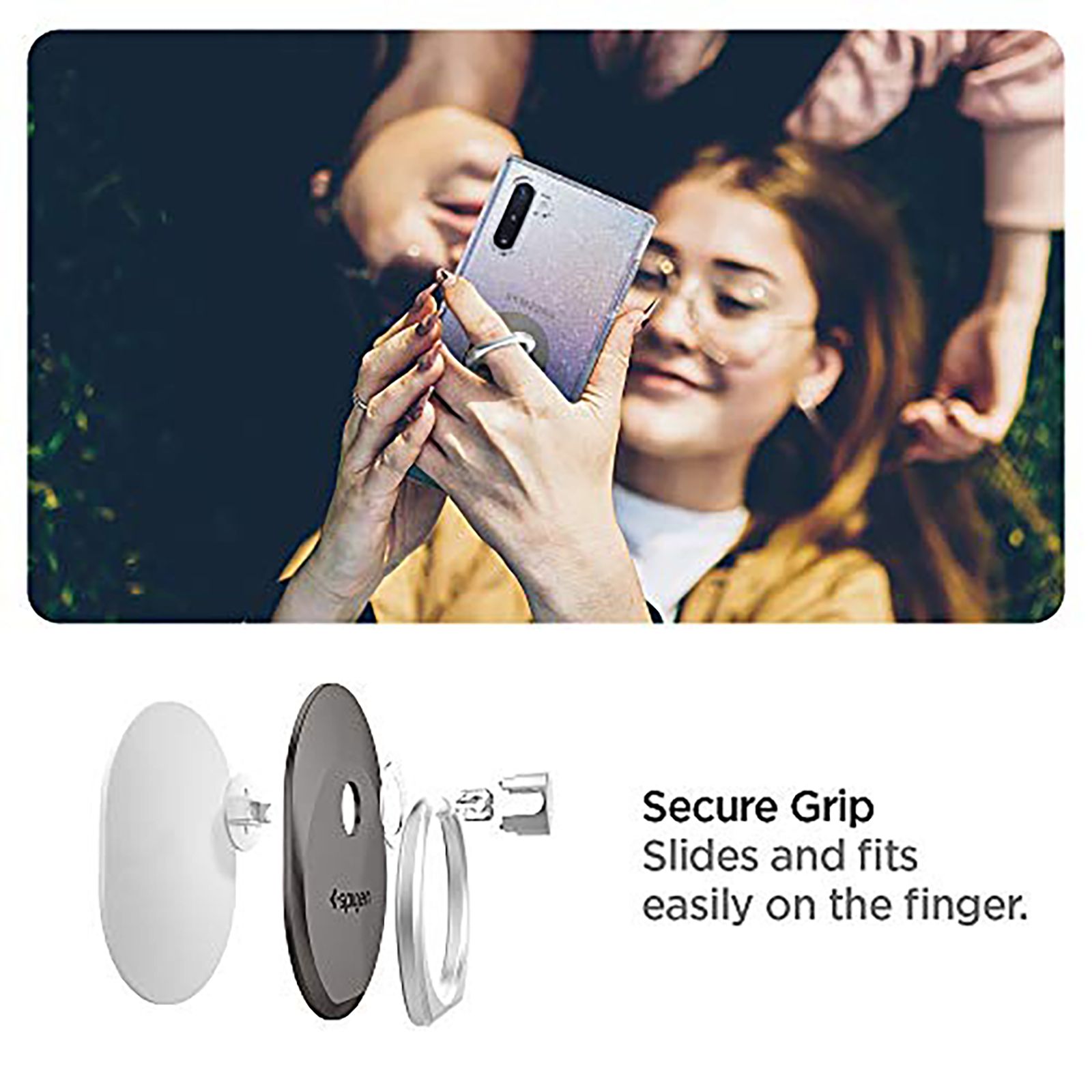 spigen Style Ring For Universal Mobiles (Includes Hook Mount, 000EP20243, Space Grey)_4