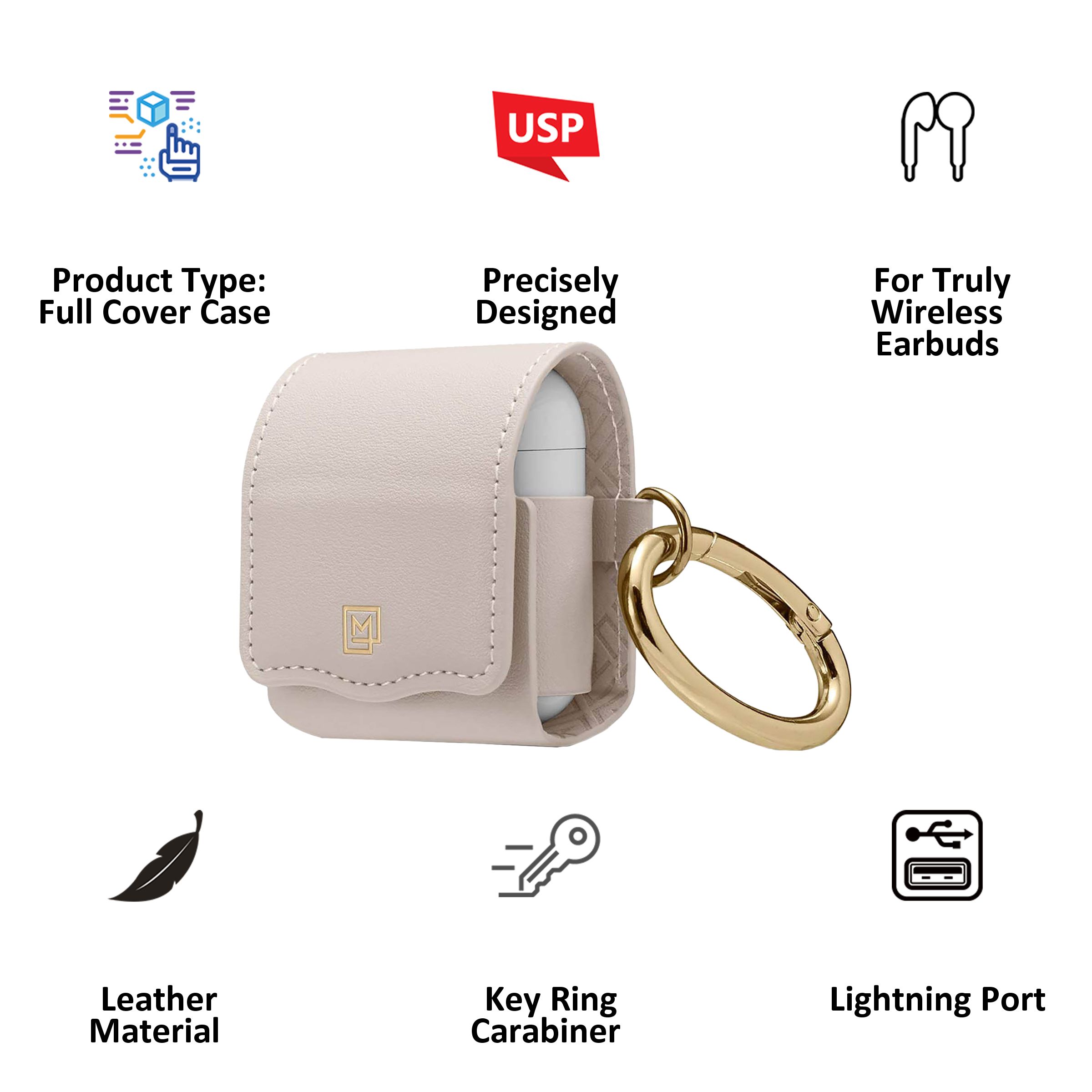 spigen La Manon Full Cover Case (For Airpods 1/Airpods 2, 074CS26377, Pale Pink)_5