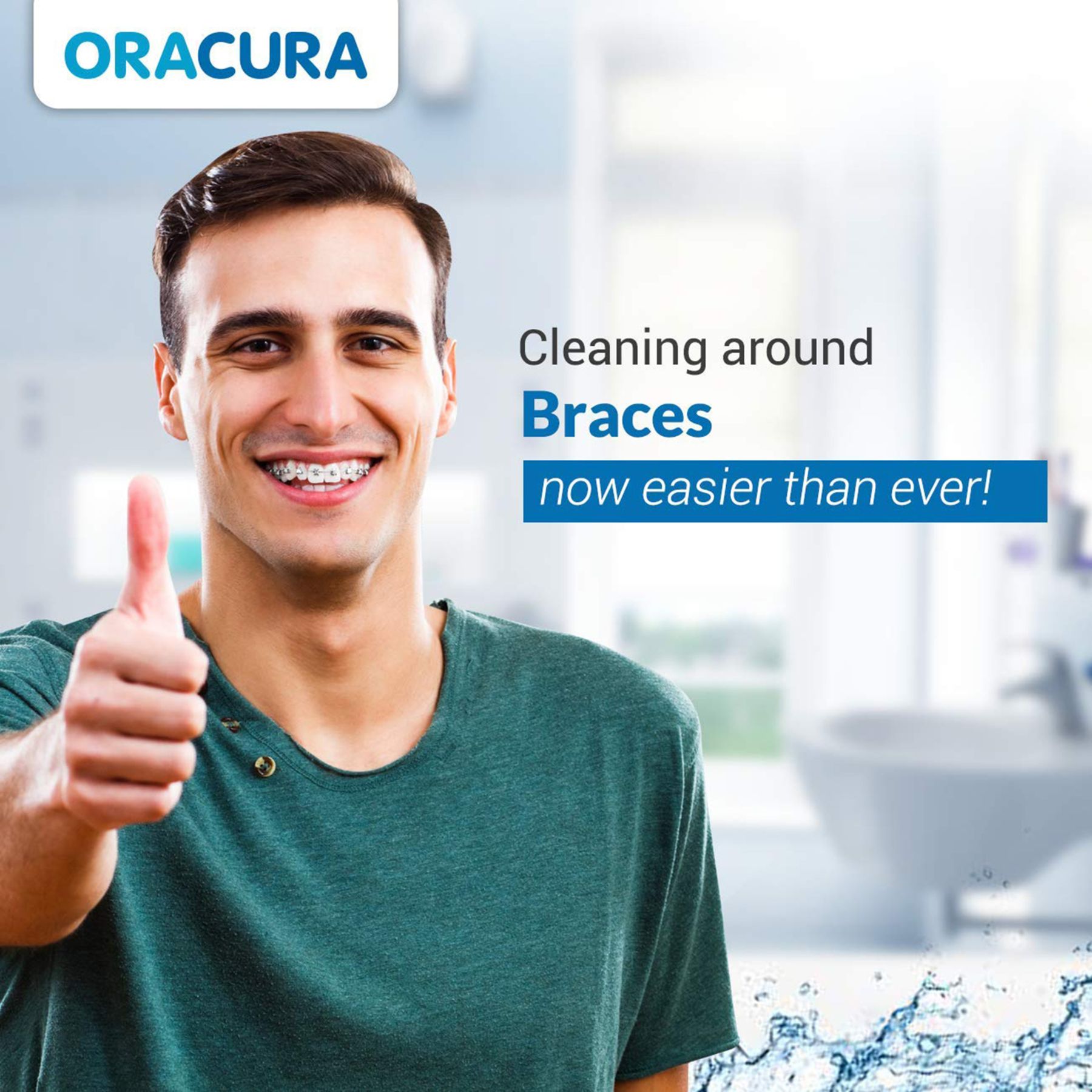ORACURA Compact Dental Flosser with 2 Jet Tips (120ml Water Tank, Low Noise Design, Blue)_7