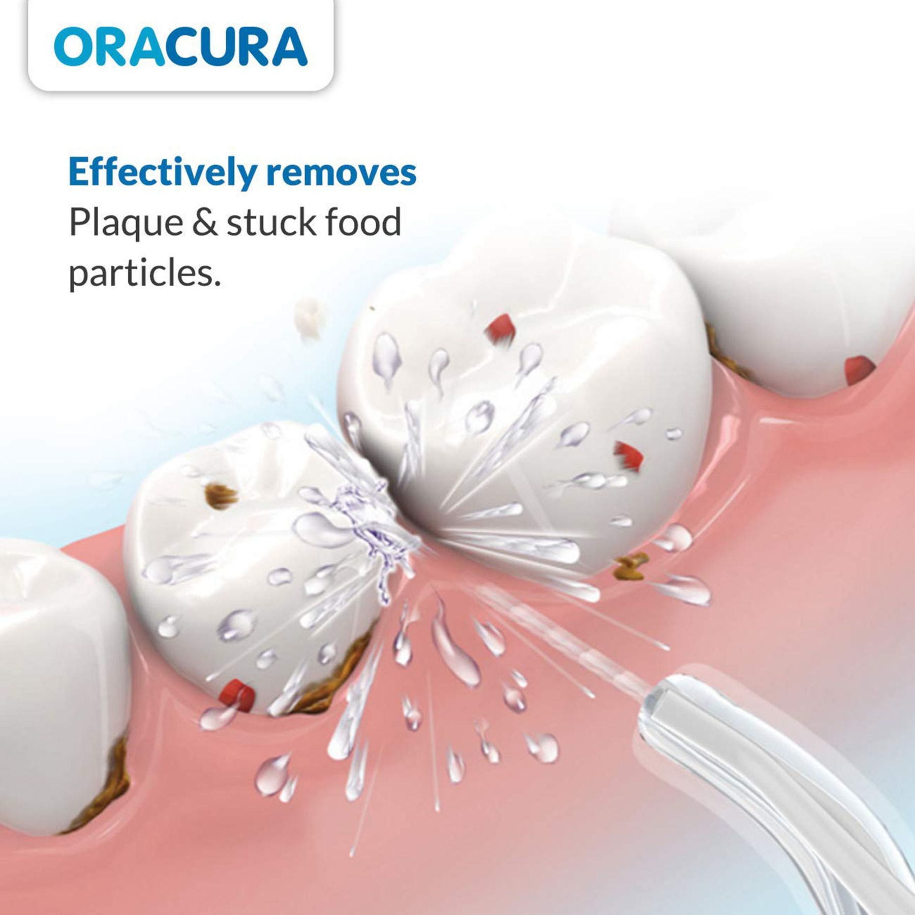 ORACURA Compact Dental Flosser with 2 Jet Tips (120ml Water Tank, Low Noise Design, Blue)_9