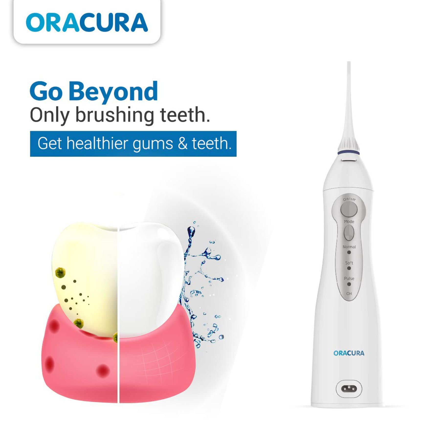 ORACURA Water Flosser For Unisex (Portable & Rechargeable, OC010, White) ORACURA Water Flosser For Unisex (Portable & Rechargeable, OC010, White)_10