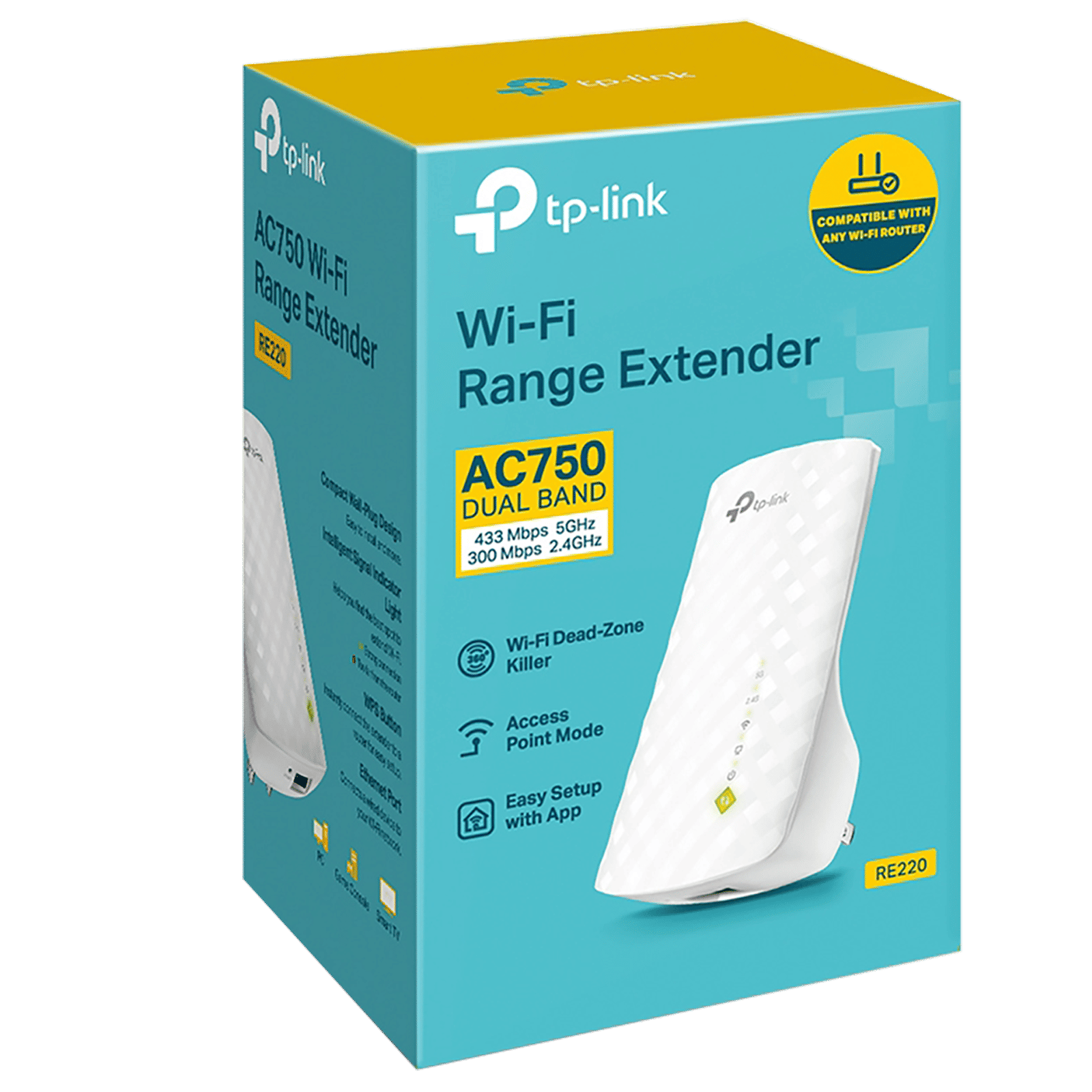 tp-link RE220 Dual Band WiFi Range Extender (Multicast Support QoS, White) tp-link RE220 Dual Band WiFi Range Extender (Multicast Support QoS, White)_6