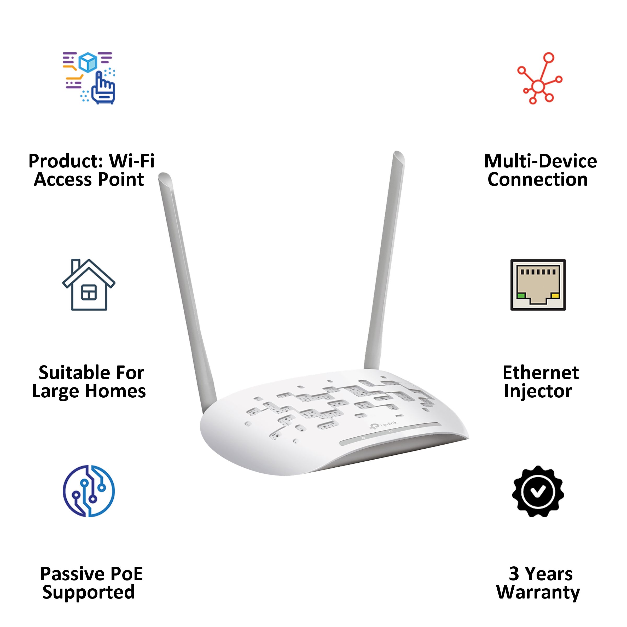 Tp-Link TL-WA801N N300 Single Band Wi-Fi 4 Router (2 Antennas, 2×2 MIMO, White)_4