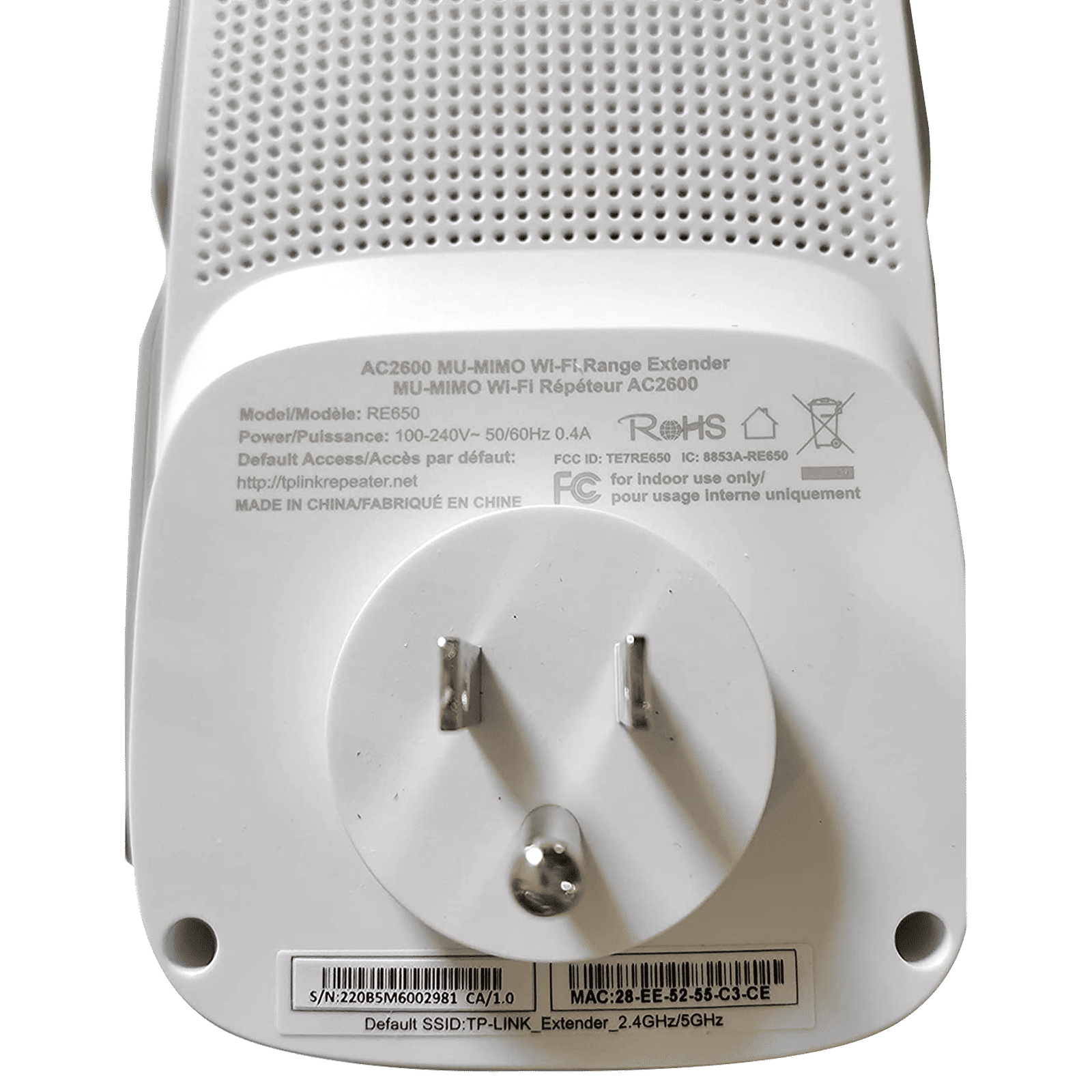 Tp-Link RE650 Dual Band Wi-Fi Range Extender (Upto 1733 Mbps, Wi-Fi 5, 4 Antennas, White) Tp-Link RE650 Dual Band Wi-Fi Range Extender (Upto 1733 Mbps, Wi-Fi 5, 4 Antennas, White)_6