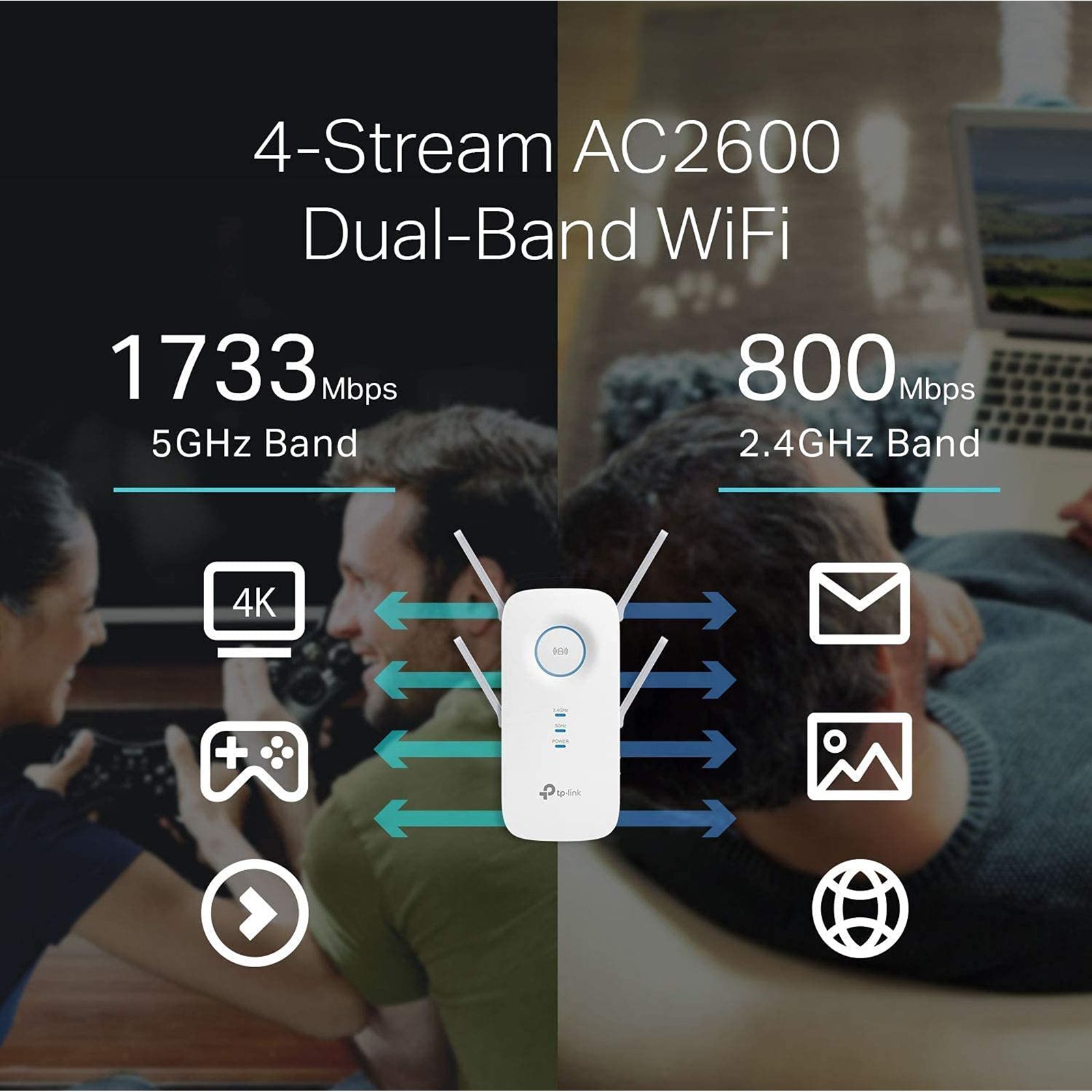 Tp-Link RE650 Dual Band Wi-Fi Range Extender (Upto 1733 Mbps, Wi-Fi 5, 4 Antennas, White) Tp-Link RE650 Dual Band Wi-Fi Range Extender (Upto 1733 Mbps, Wi-Fi 5, 4 Antennas, White)_8