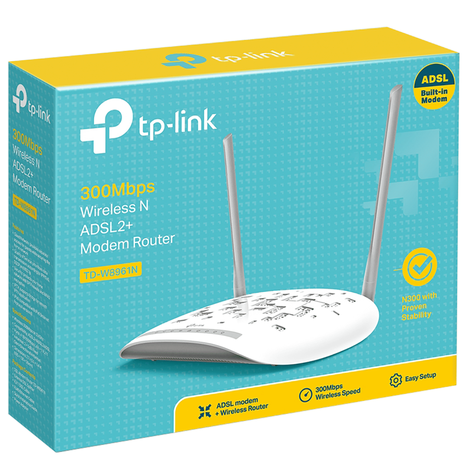 Tp-Link TD-W8961N N300 Single Band Wi-Fi 4 Router (2 Antennas, 4 LAN Ports, SU-MIMO, White) Tp-Link TD-W8961N N300 Single Band Wi-Fi 4 Router (2 Antennas, 4 LAN Ports, SU-MIMO, White)_6