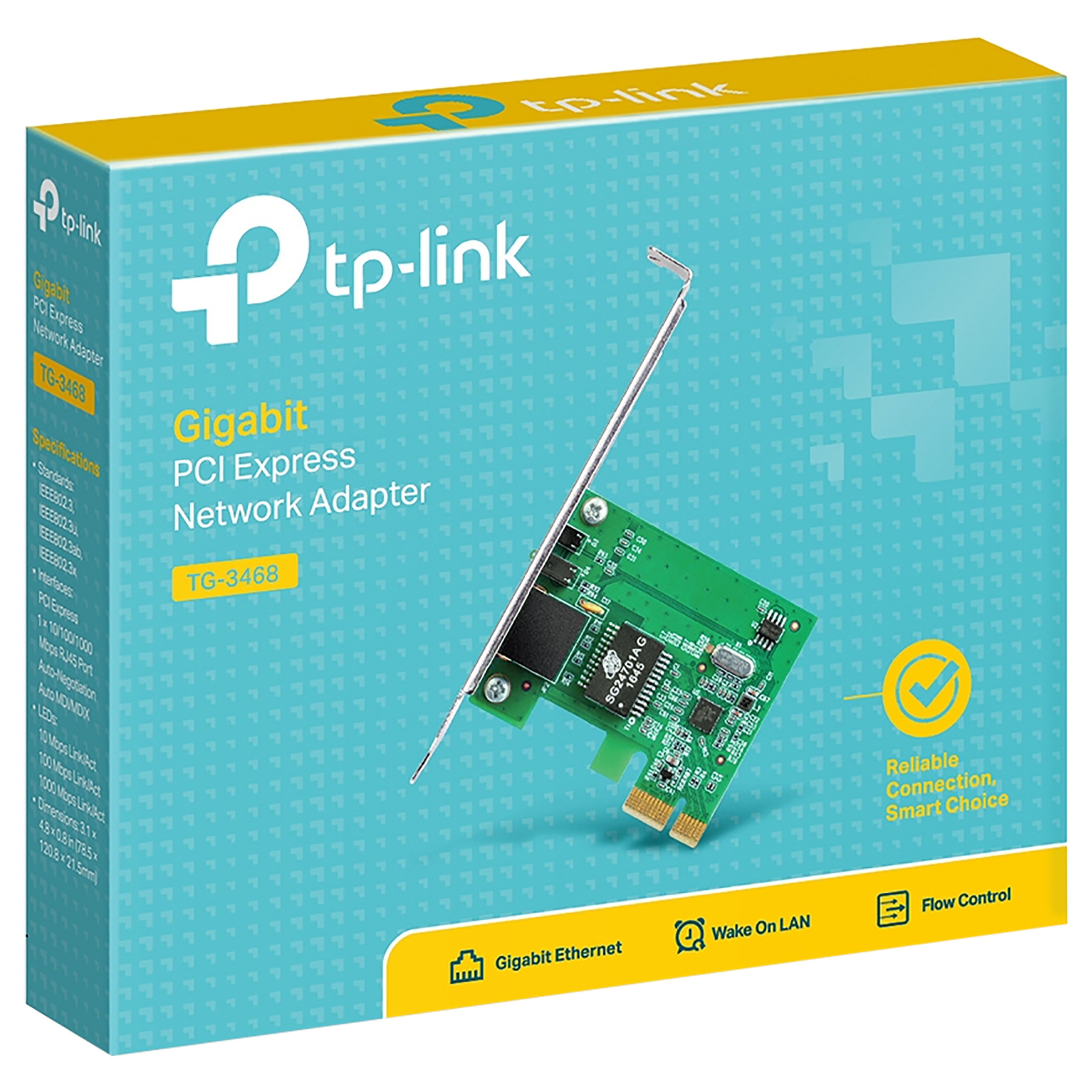 Tp-Link TG-3468 V3 Network Adapter (1 LAN Port, Wake-On-LAN Technology, 32-bit PCIe interface, Green)_7
