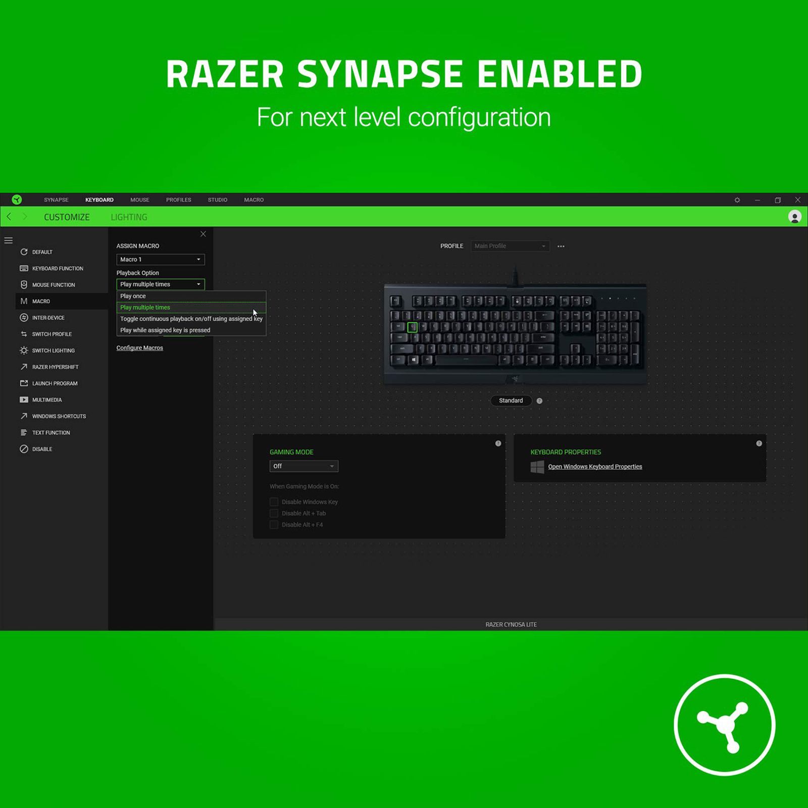 RAZER Cynosa Lite Wired Gaming Keyboard (Spill Resistant, RZ03-02740600-R3M1, Black) RAZER Cynosa Lite Wired Gaming Keyboard (Spill Resistant, RZ03-02740600-R3M1, Black)_8