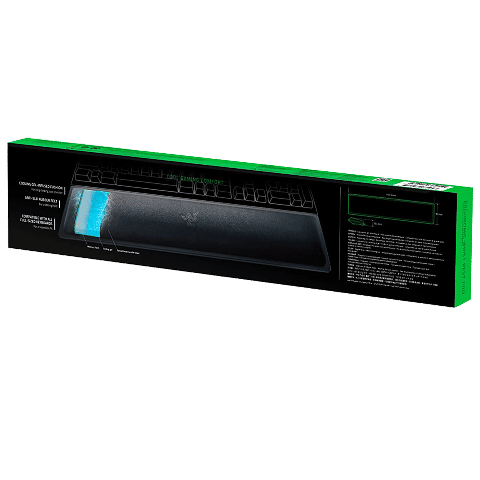 RAZER Pro Wrist Rest For Keyboard (Cooling Gel-Infused Cushion, RC21-01470100-R3M1, Black)_8