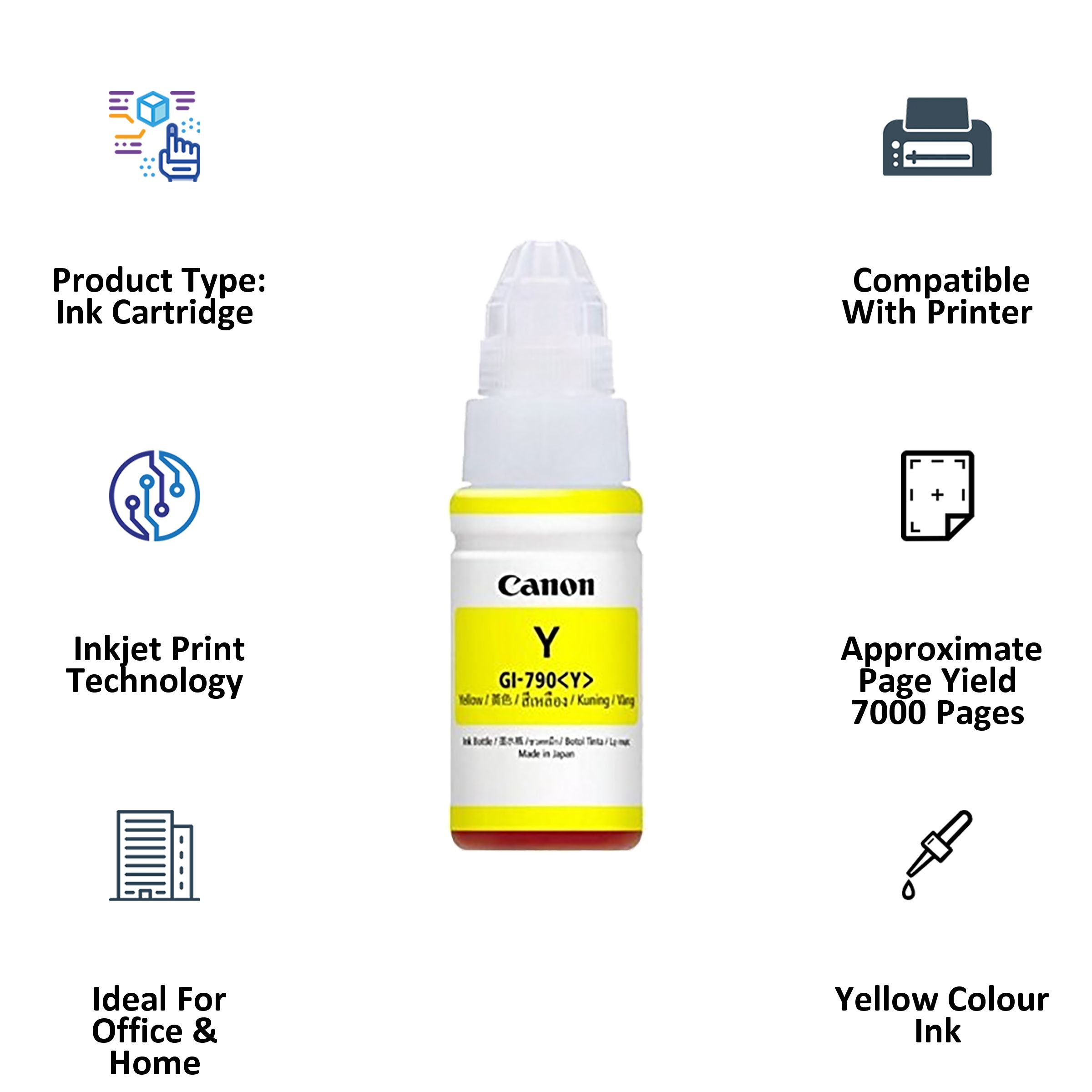 Canon Pixma GI-790 Ink Cartridge (0674C003AF, Yellow) Canon Pixma GI-790 Ink Cartridge (0674C003AF, Yellow)_2