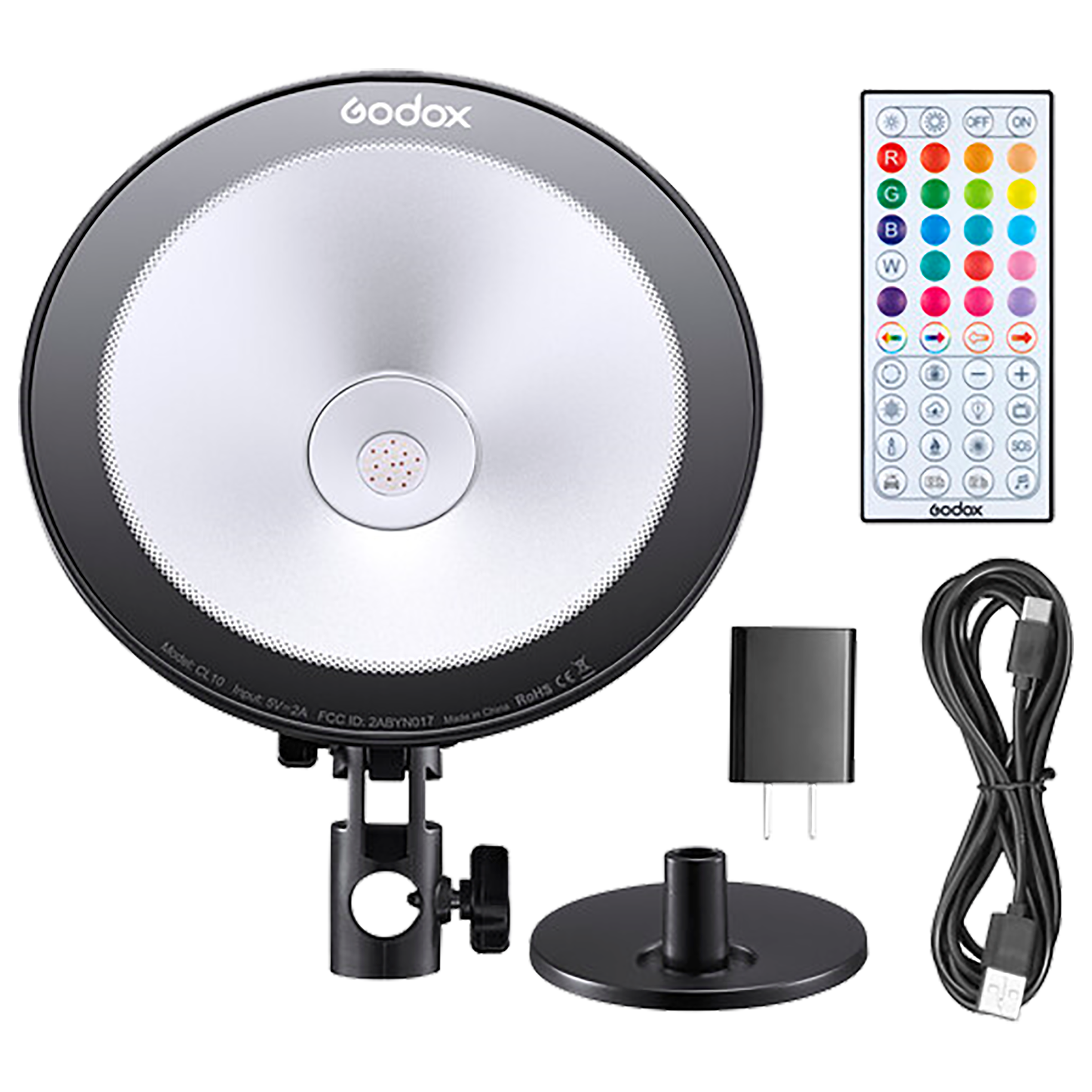 Godox CL10 LED Light with Remote, Tripod for Videography & Live Streaming (Built-In RGB & HSI Color)_1