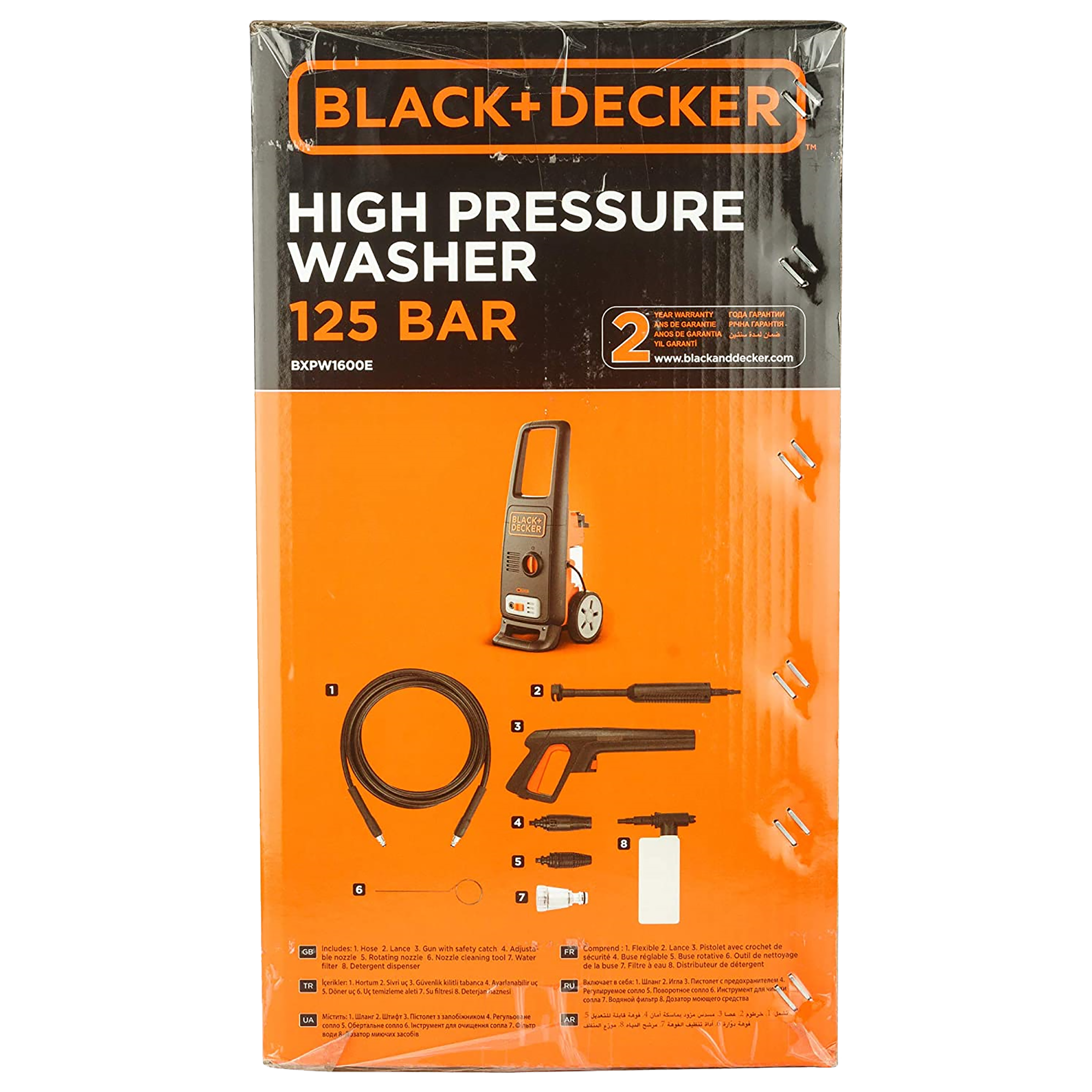 BLACK+DECKER Car Washer for Car wash (Automatic Safety Valve, BXPW1600E-B5, Orange/Black)_10