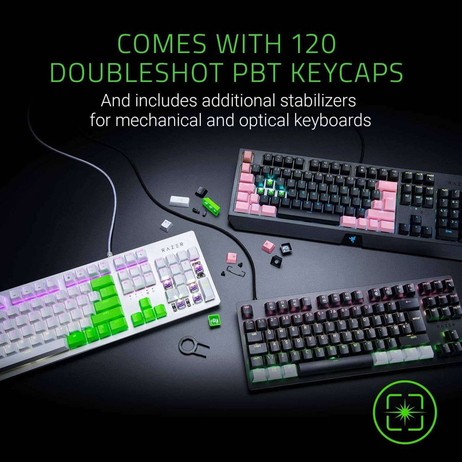 RAZER Key Caps For Desktop (Backlight Compatible, RC21-01490200-R3M1, Mercury White)_5