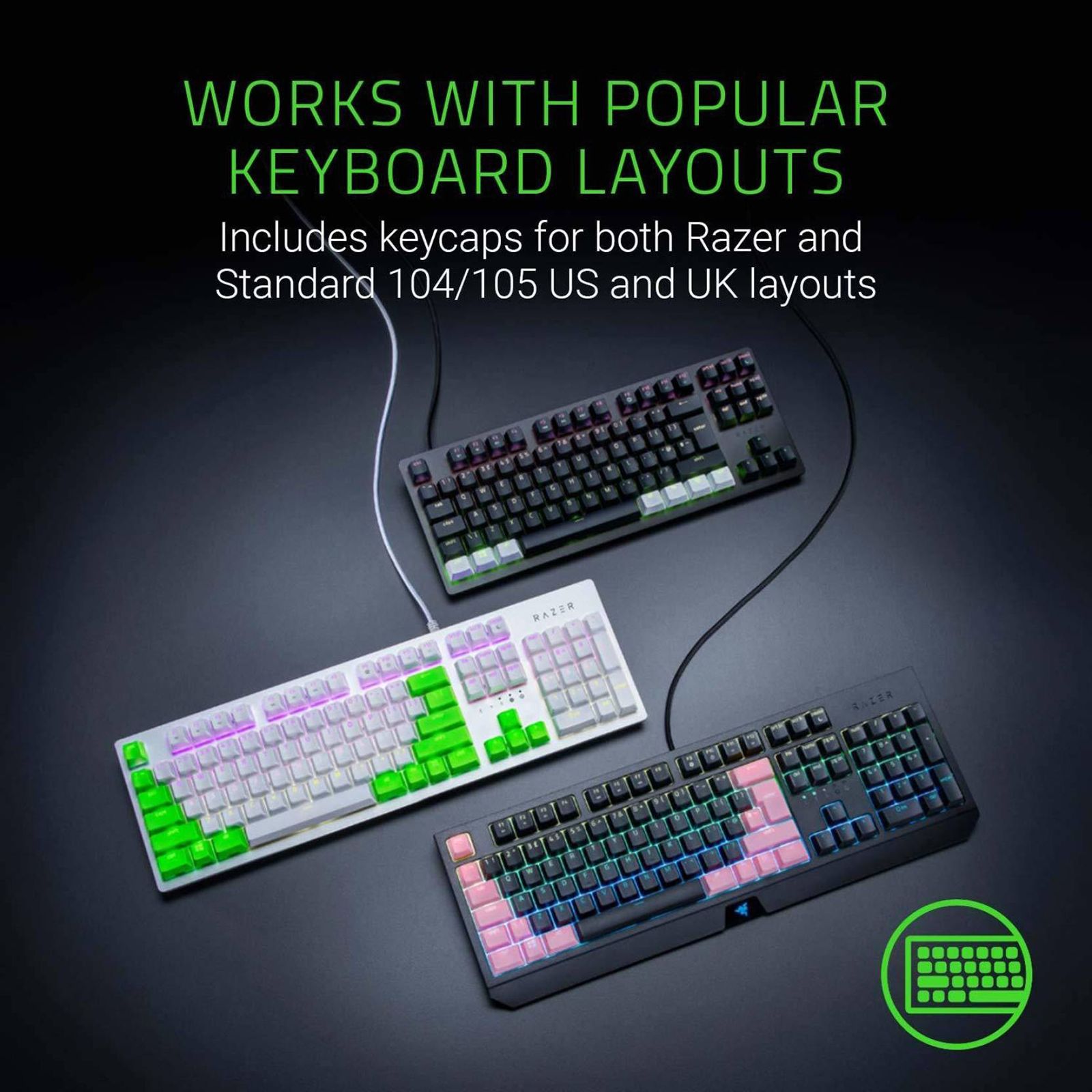 RAZER Key Caps For Desktop (Backlight Compatible, RC21-01490200-R3M1, Mercury White)_7