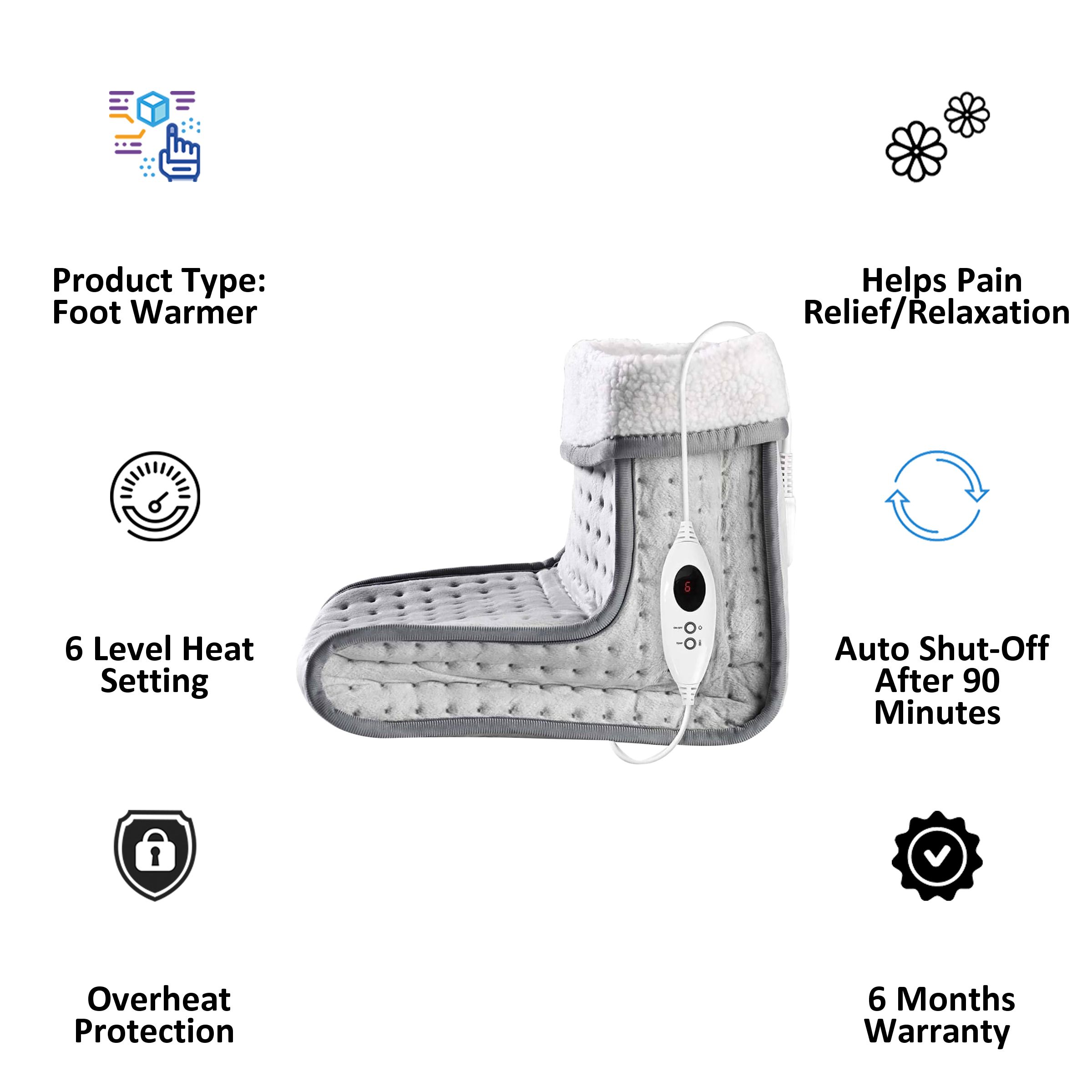 nedis Foot Warmer (Detachable Controller, PEFW110CGY, Grey) nedis Foot Warmer (Detachable Controller, PEFW110CGY, Grey)_3