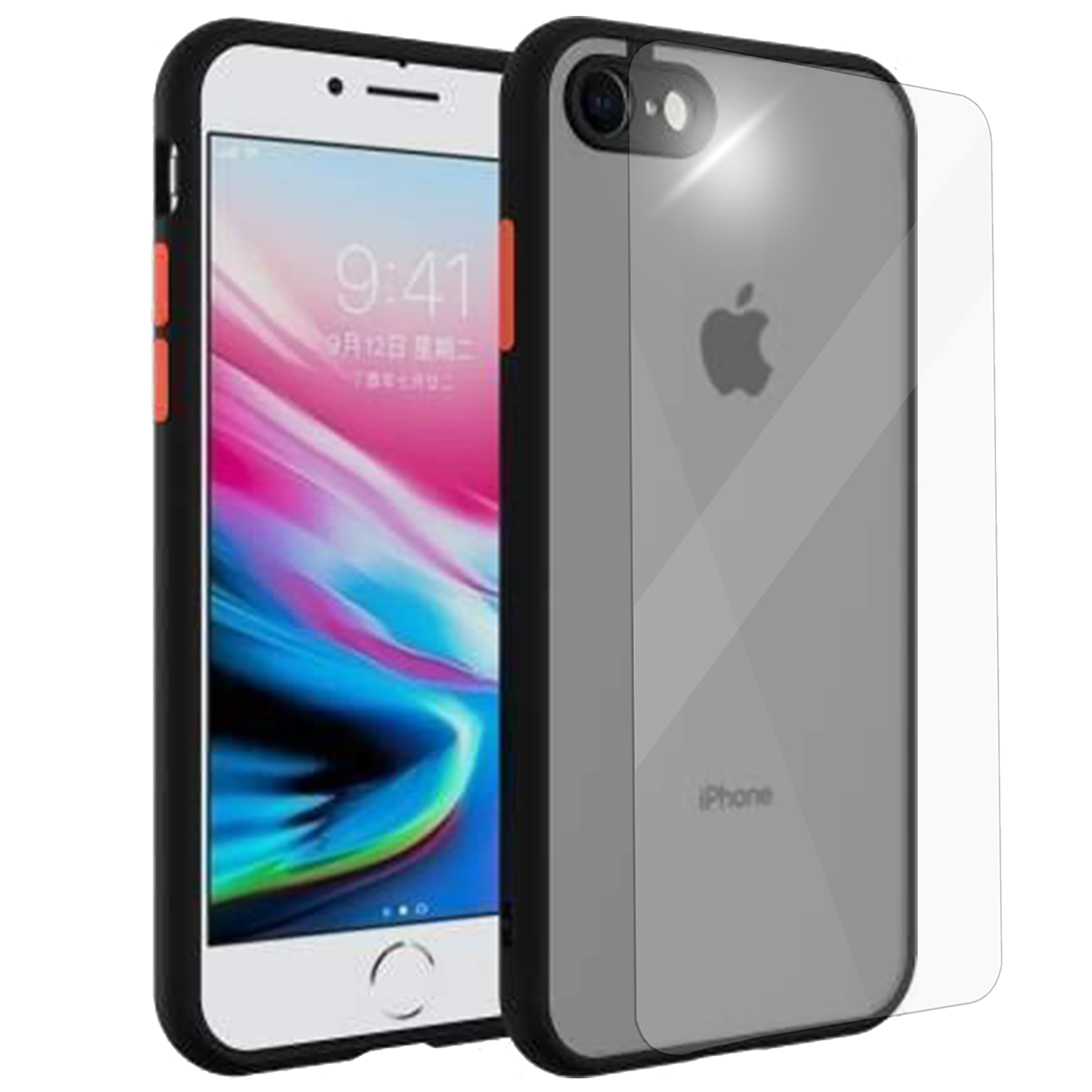 ARROW Camera Duplex Screen Protector & Polycarbonate Back Cover Combo for Apple iPhone SE (Anti Scratch Design, Black) ARROW Camera Duplex Screen Protector & Polycarbonate Back Cover Combo for Apple iPhone SE (Anti Scratch Design, Black)_1