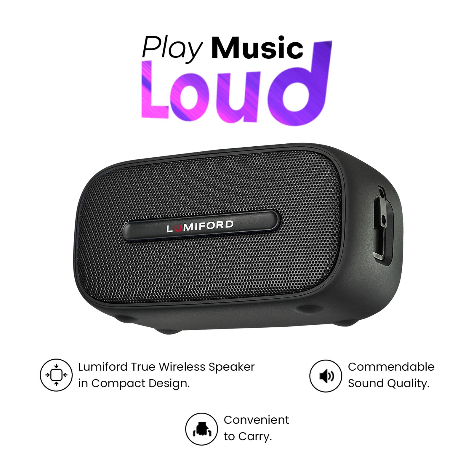 LUMIFORD BT13 5W Portable Bluetooth Speaker (IPX7 Waterproof, Built-in HD Microphone, Stereo Channel, Black) LUMIFORD BT13 5W Portable Bluetooth Speaker (IPX7 Waterproof, Built-in HD Microphone, Stereo Channel, Black)_6