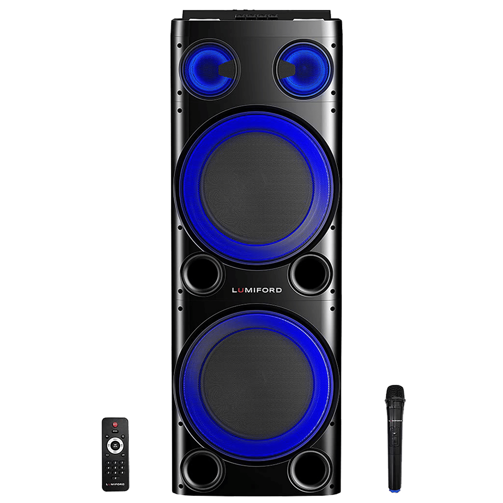 LUMIFORD GoFash Stereo Channel 160 Watts Trolley Speaker (Built-in Amplifier & Wireless Mic, LFTS007, Black) LUMIFORD GoFash Stereo Channel 160 Watts Trolley Speaker (Built-in Amplifier & Wireless Mic, LFTS007, Black)_1