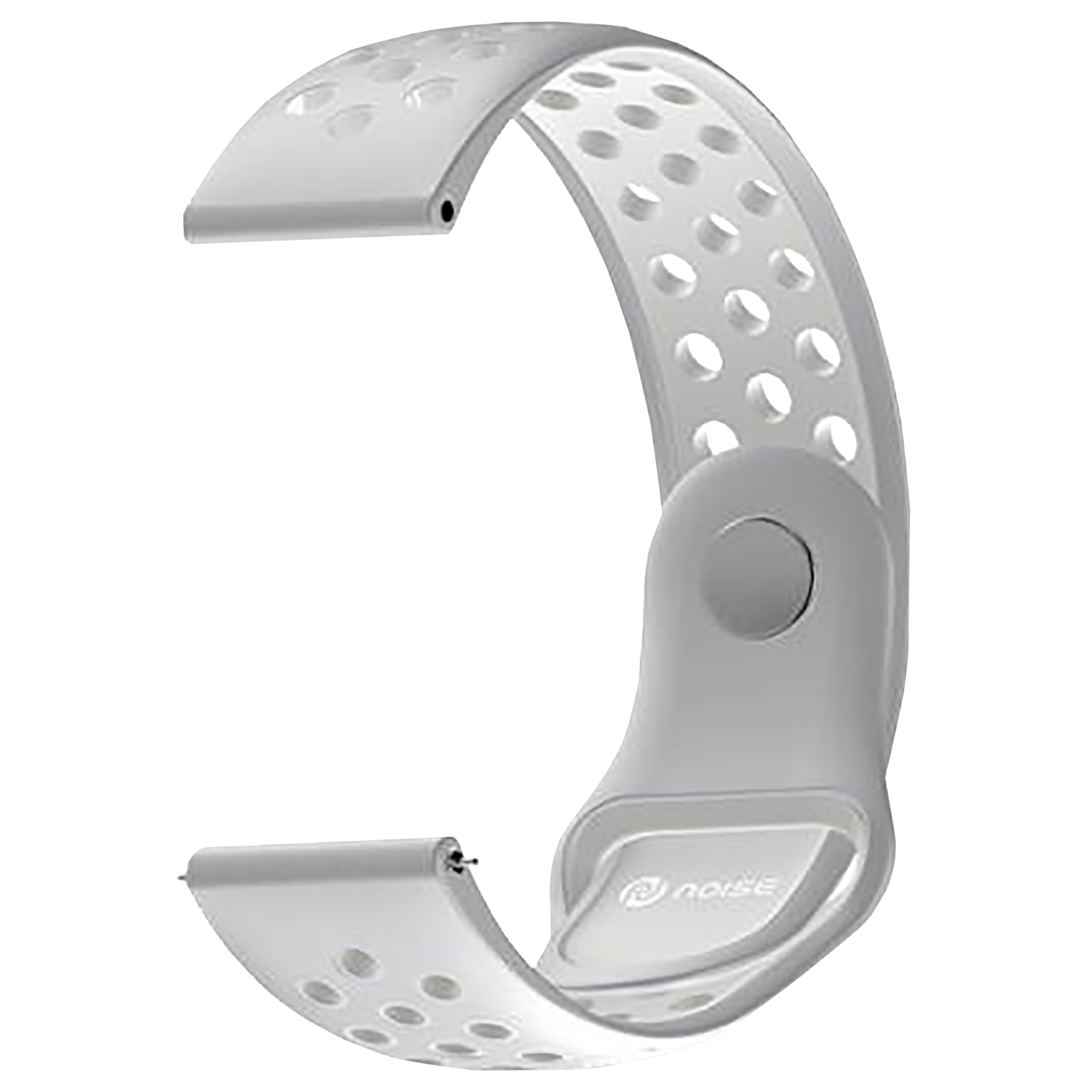 Noise Sports Edition Silicone Sport Strap for Noise ColorFit & NoiseFit (22mm) (Lightweight & Rugged, Silver/White)_1
