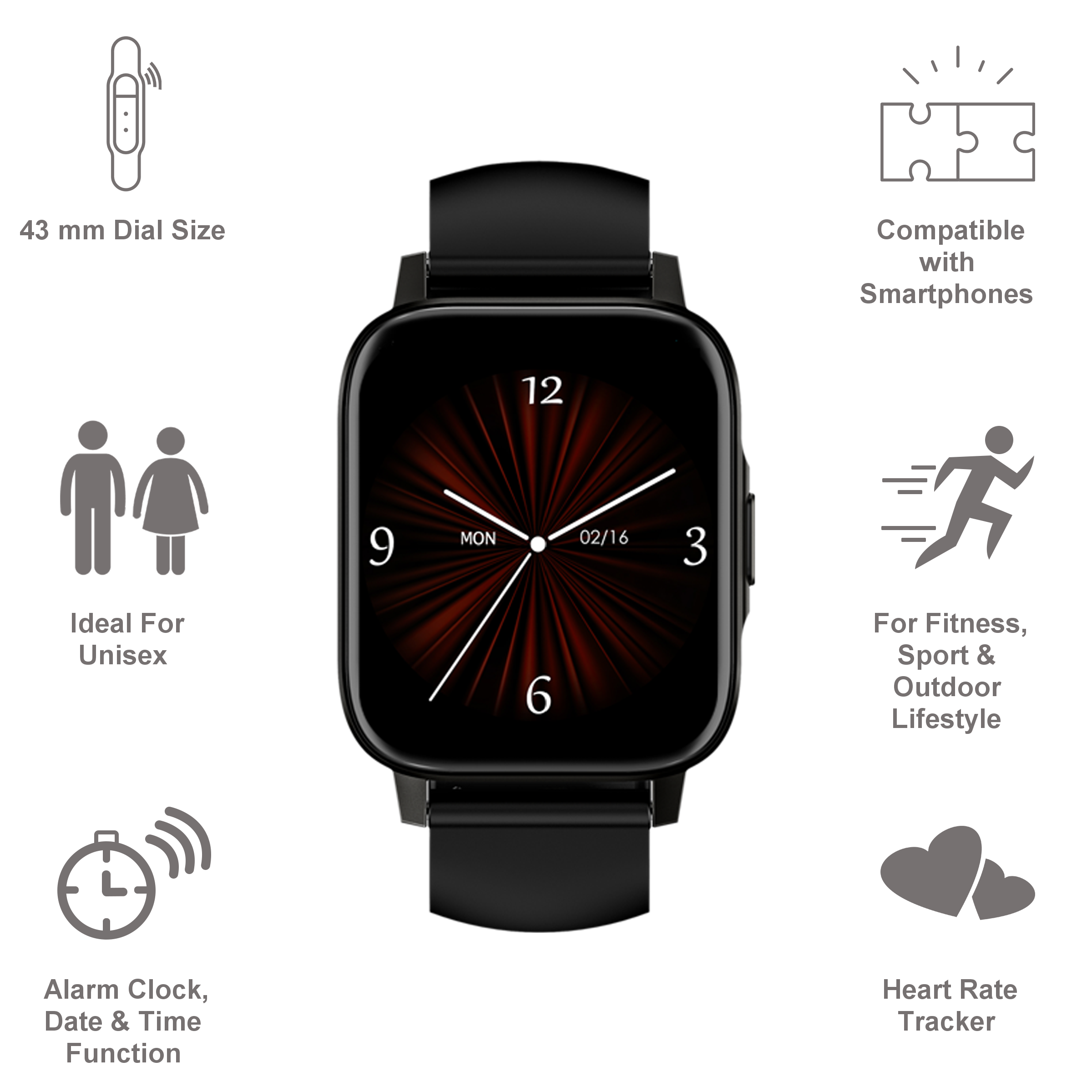 TAGG Verve Neo Smartwatch (Bluetooth, 43mm) (15 Sports Mode, Black) TAGG Verve Neo Smartwatch (Bluetooth, 43mm) (15 Sports Mode, Black)_9