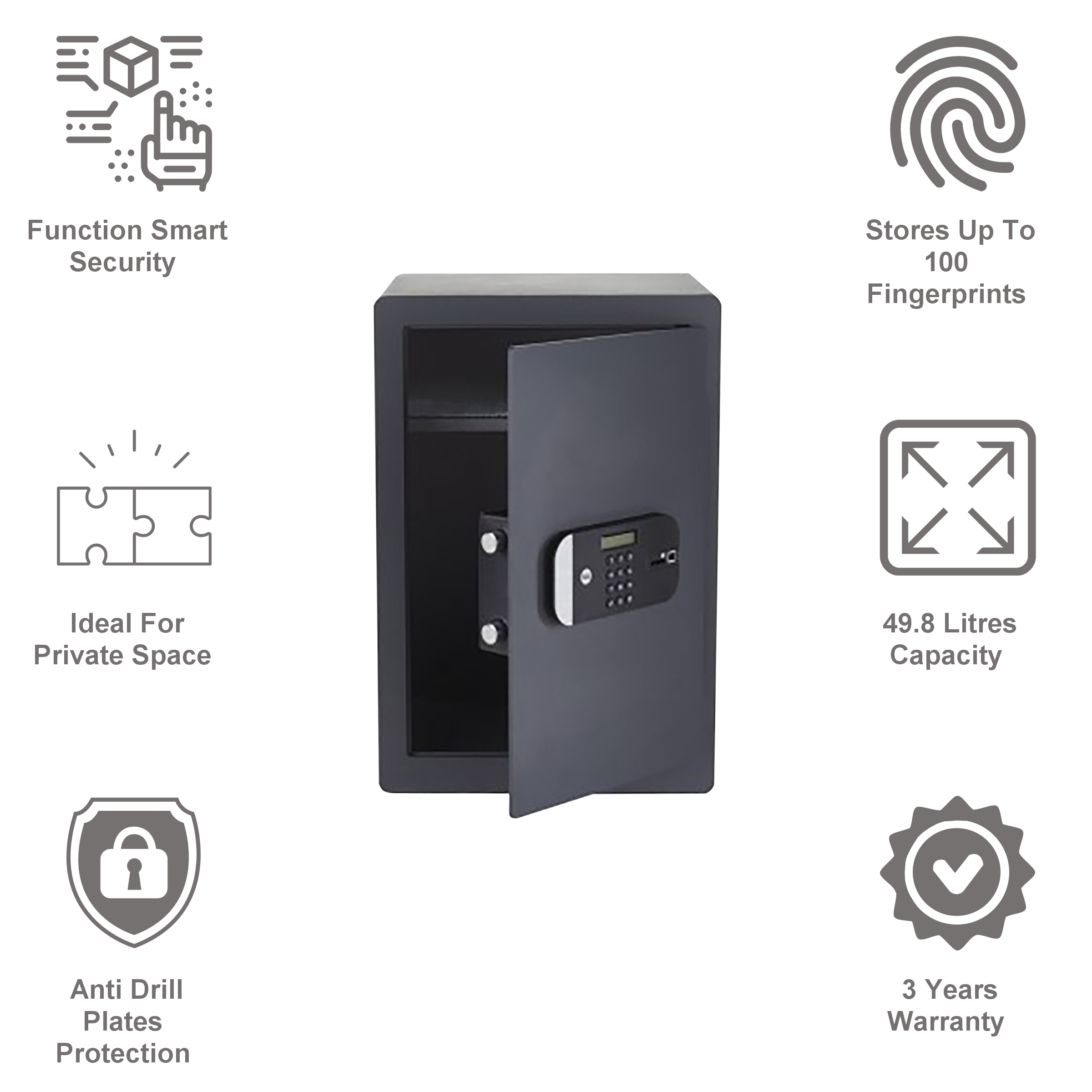 Yale 49.8 Litres Digital Safety Locker (1 Shelf, YSFM/520/EG1, Black)_3