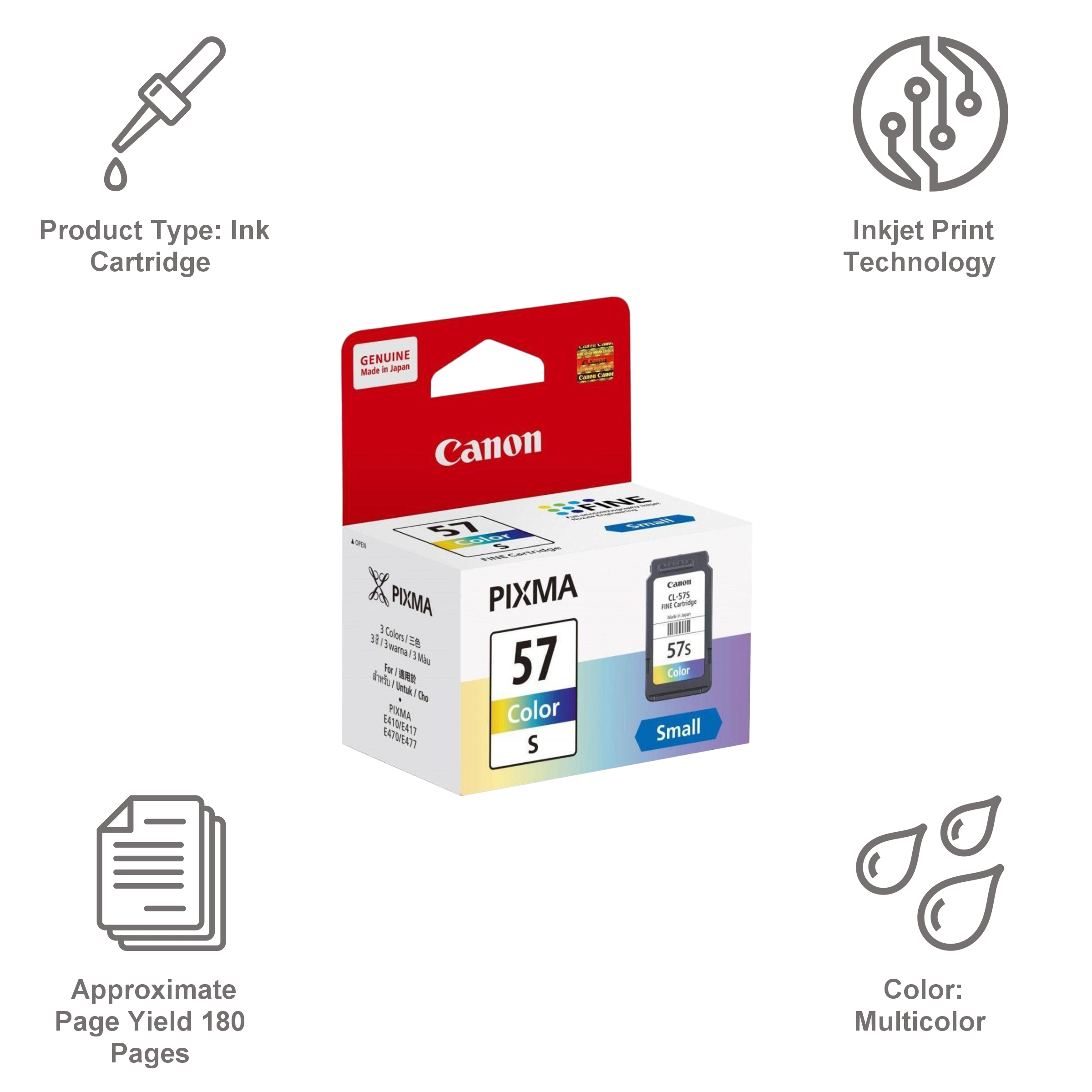 Canon Pixma CL-57 Small Ink Cartridge (1289C005AB, Multicolor)_2