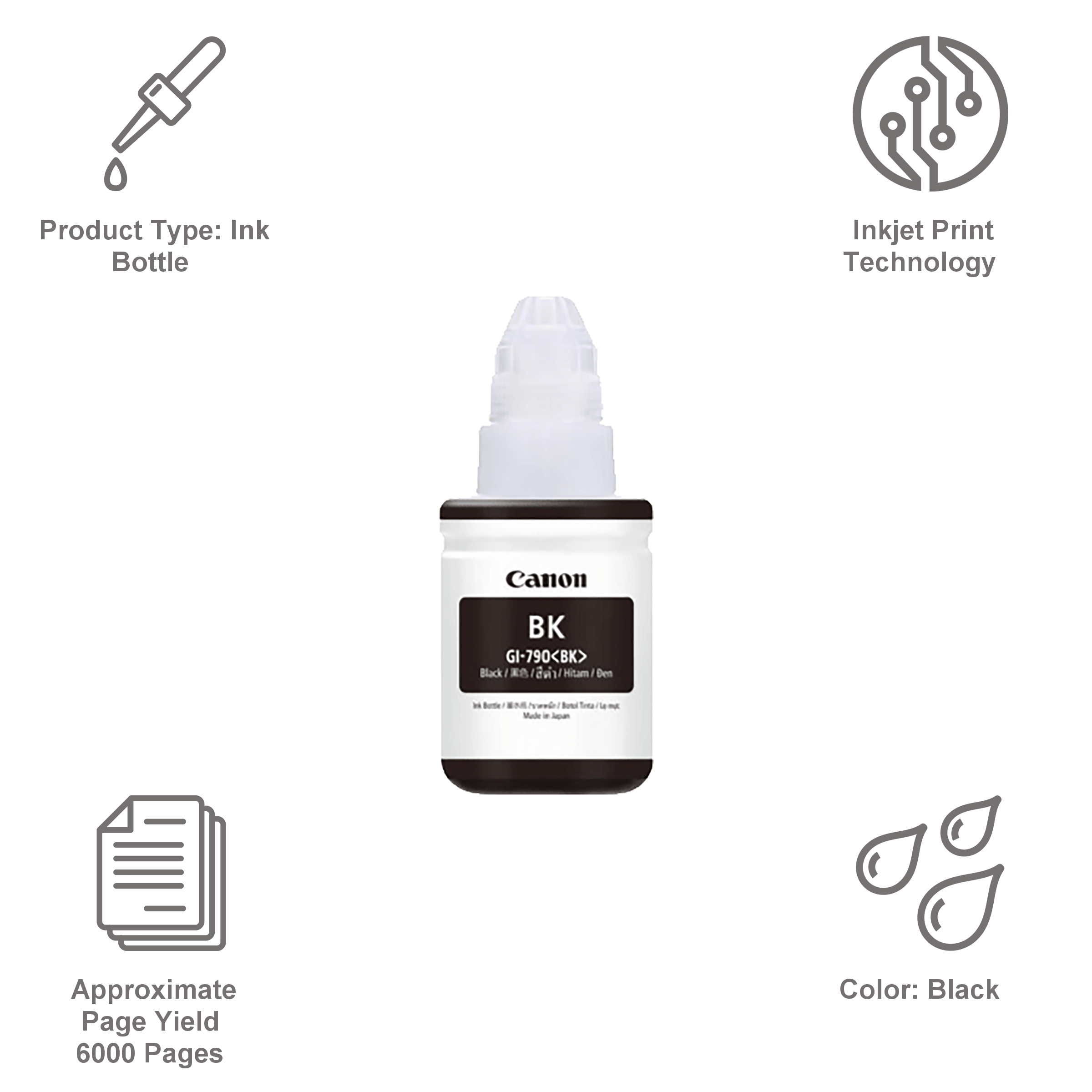 Canon Ink Cart GI-790 Ink Bottle (0671C003AF, Black)_2