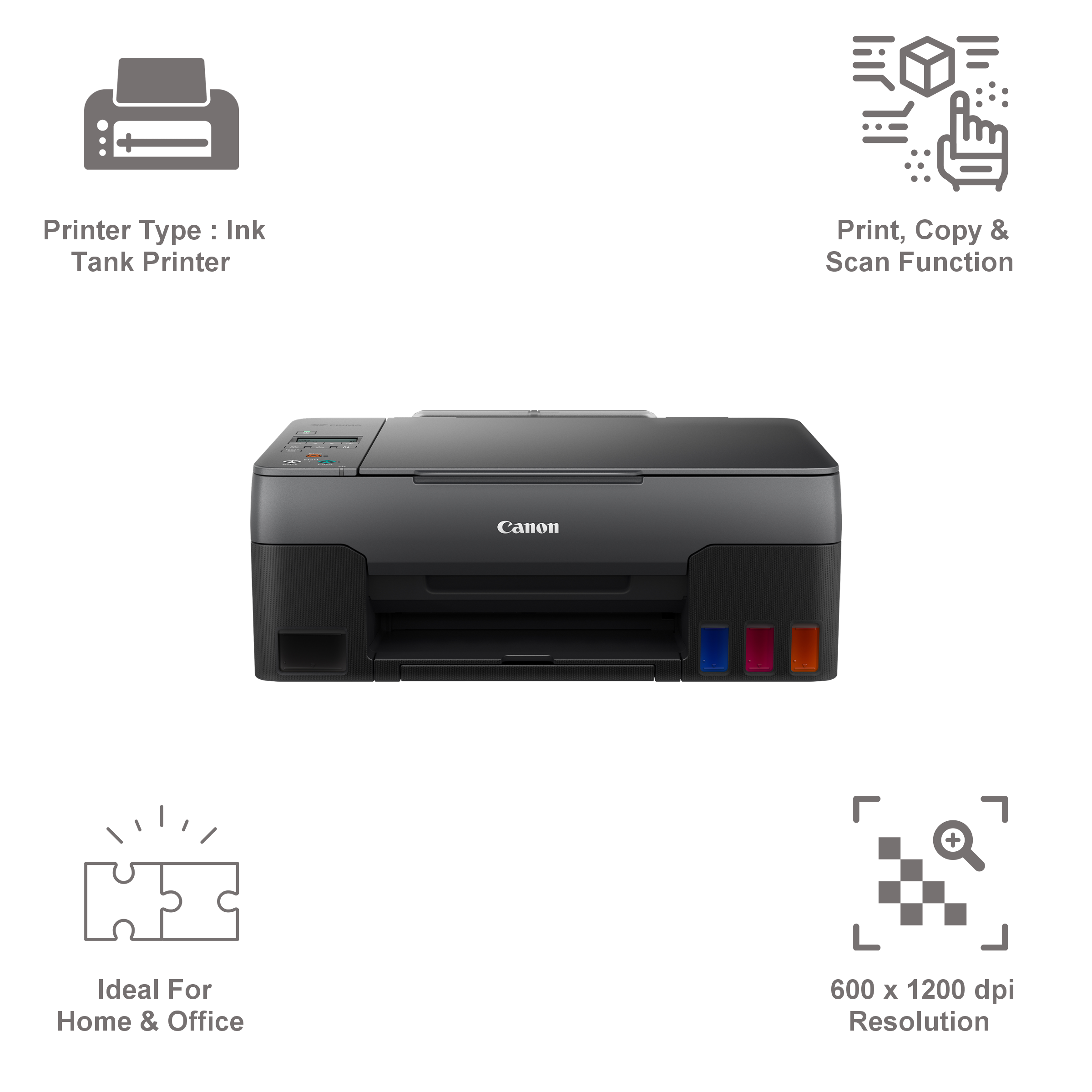 Canon Pixma G2020MF Color All-in-One Ink Tank Printer (600 x 1 200 dpi Optical Resolution, 4465C018AE, Black)_8