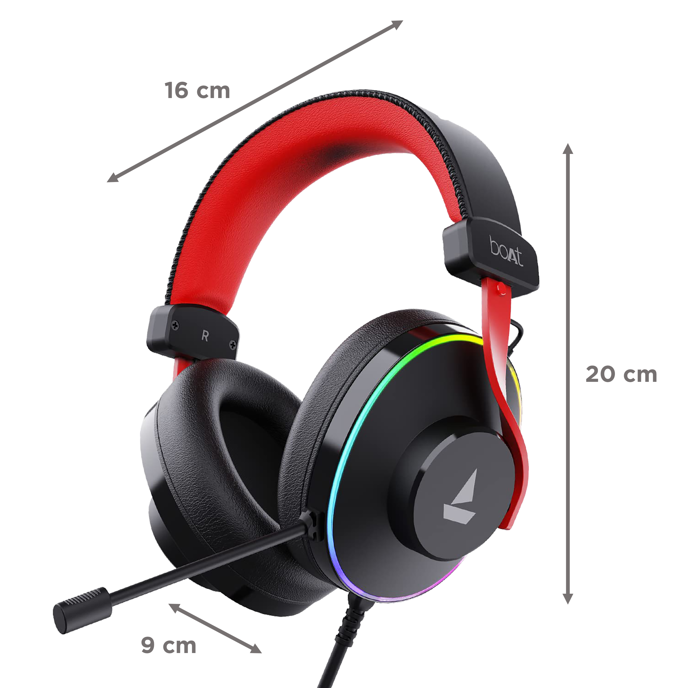 boAt Immortal IM-700 Wired Gaming Headset with Environmental Noise Cancellation (Intelligent Denoising Mic, Over Ear, Black Sabre)_2