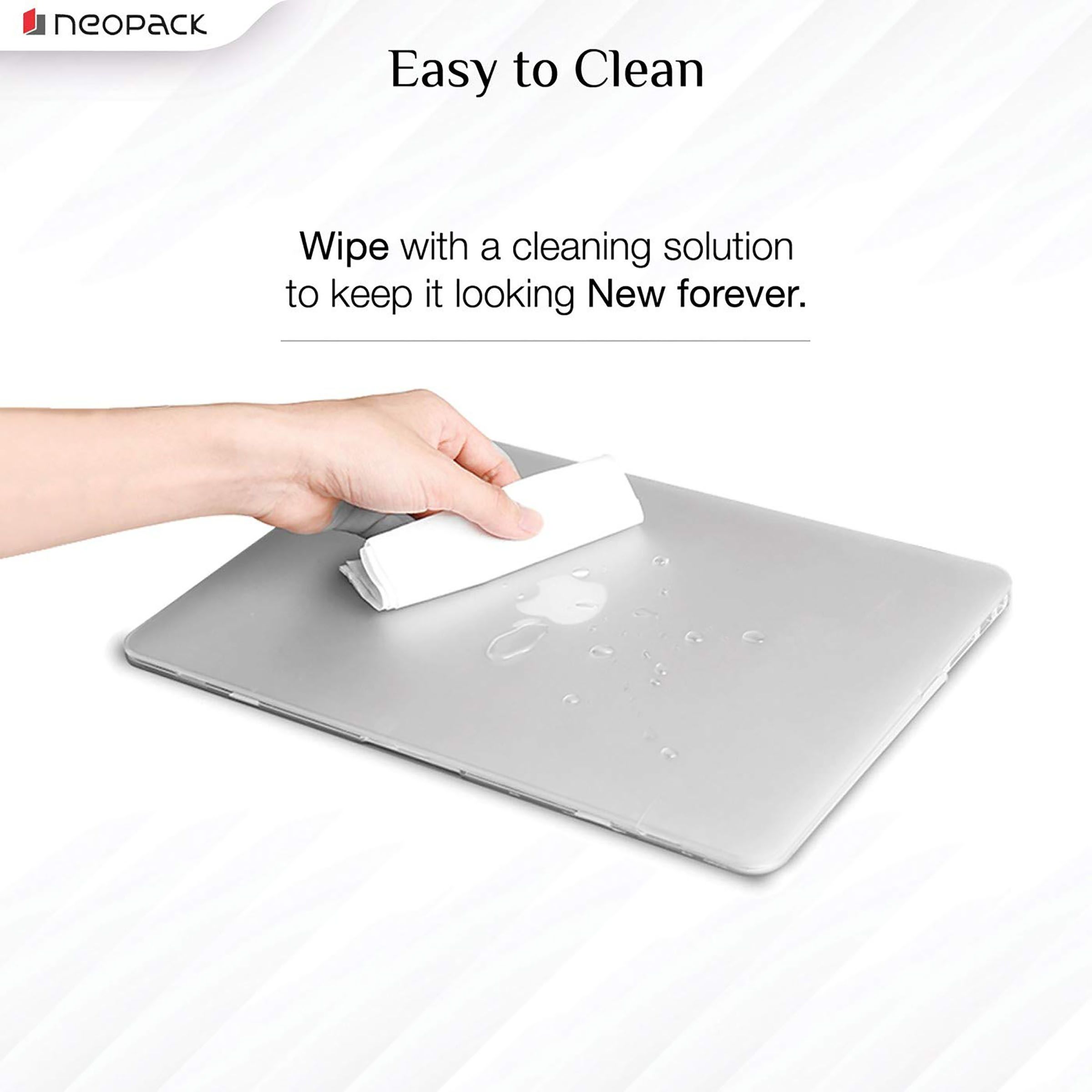 neopack iShield Hardshell Plastic Back Case For MacBook Air 13 Inch (Silicone Keyboard Guard, 14CLNMA13, Clear)_6