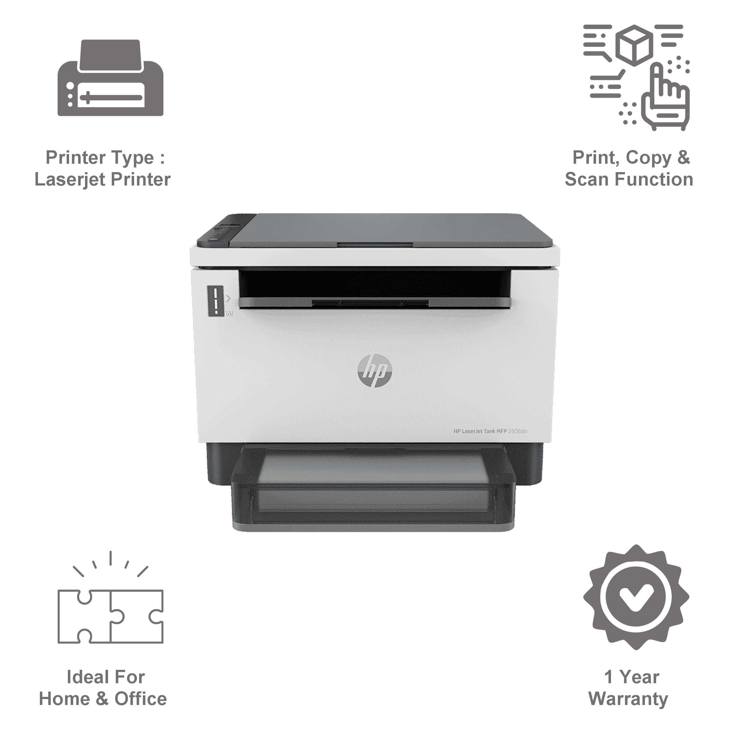 HP Laser Tank 2606DN Series Black & White All-in-One Laserjet Printer (Hi-Speed USB, 381U0A, Black/White) HP Laser Tank 2606DN Series Black & White All-in-One Laserjet Printer (Hi-Speed USB, 381U0A, Black/White)_17