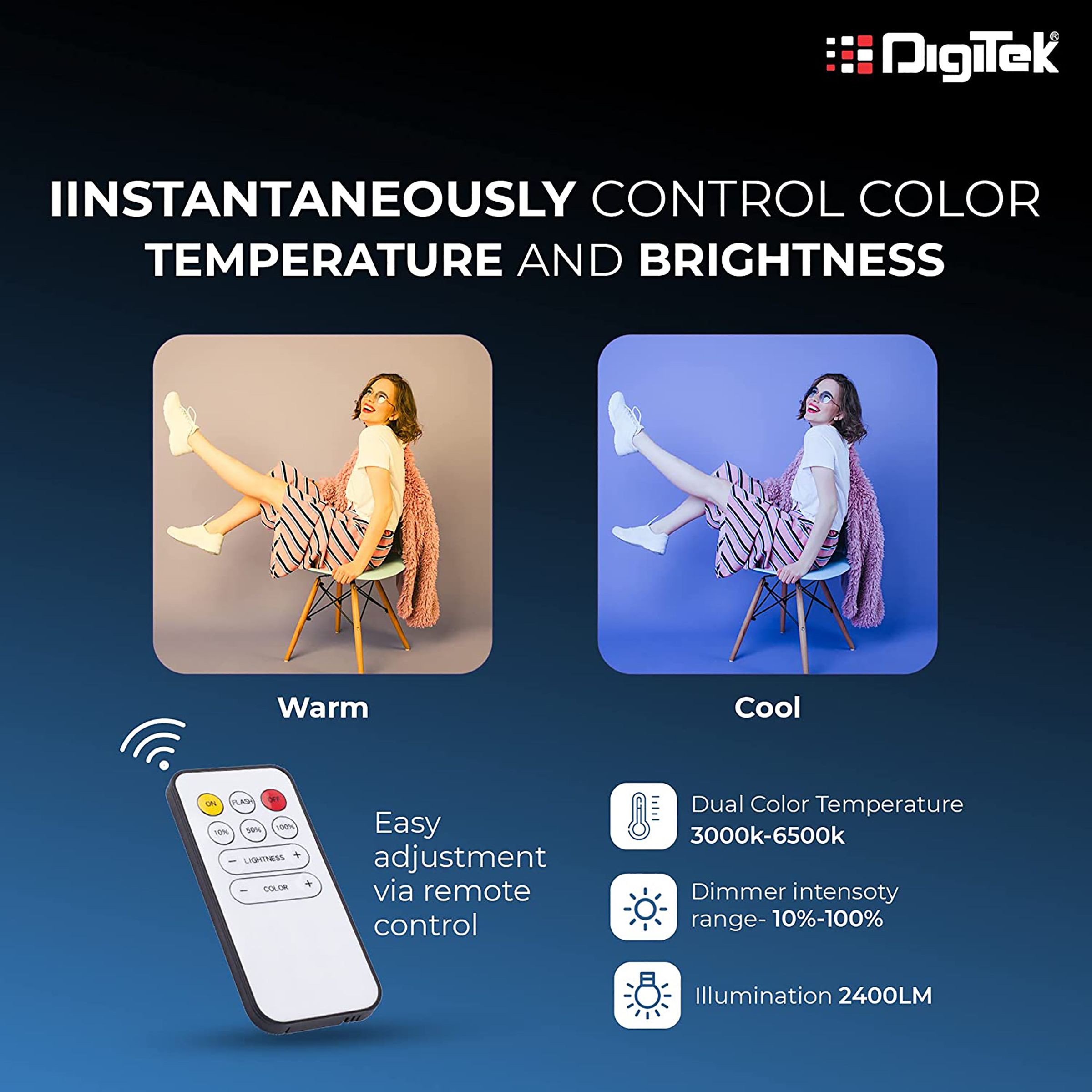 Digitek DSL 20W RGB LED Light Wand with Remote for Photography, Videography & Live Streaming (Easy Buttons Control)_5