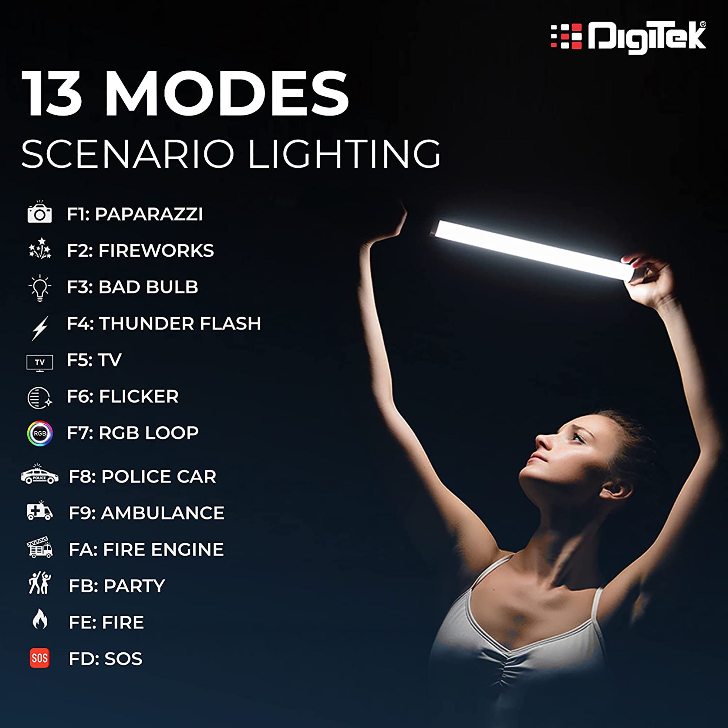 Digitek DSL 20W RGB LED Light Wand with Remote for Photography, Videography & Live Streaming (Easy Buttons Control)_6