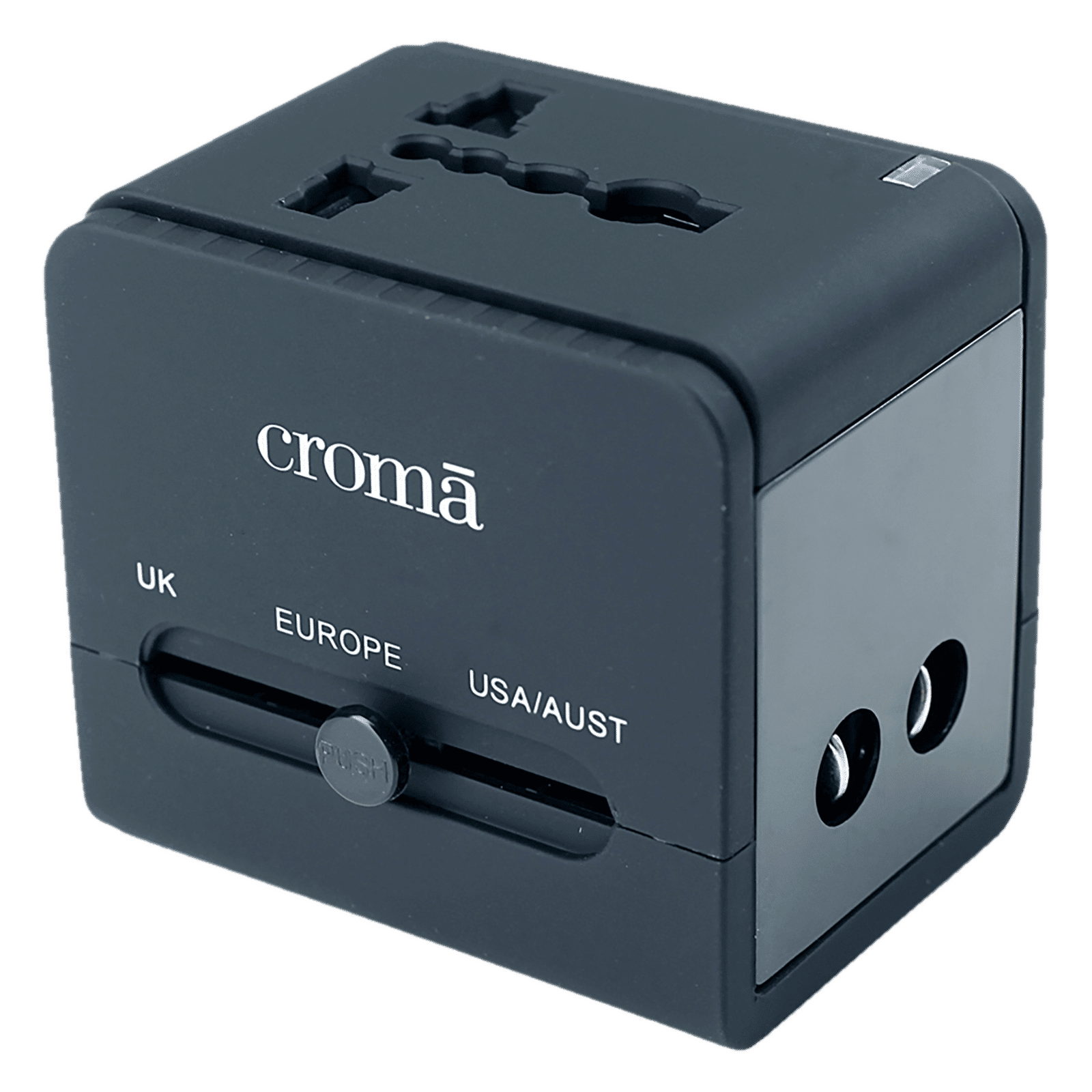 Croma 4 Plugs Universal Travel Adapter (Dual USB Port, CREP0144, Black) Croma 4 Plugs Universal Travel Adapter (Dual USB Port, CREP0144, Black)_1