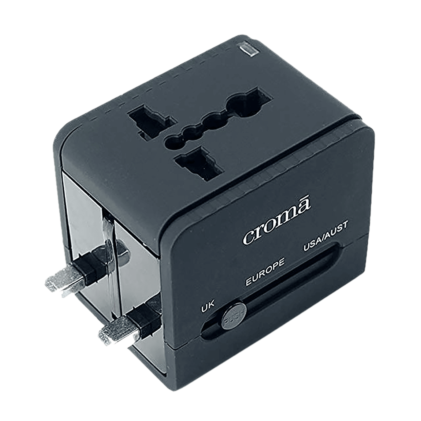 Croma 4 Plugs Universal Travel Adapter (Dual USB Port, CREP0144, Black) Croma 4 Plugs Universal Travel Adapter (Dual USB Port, CREP0144, Black)_12