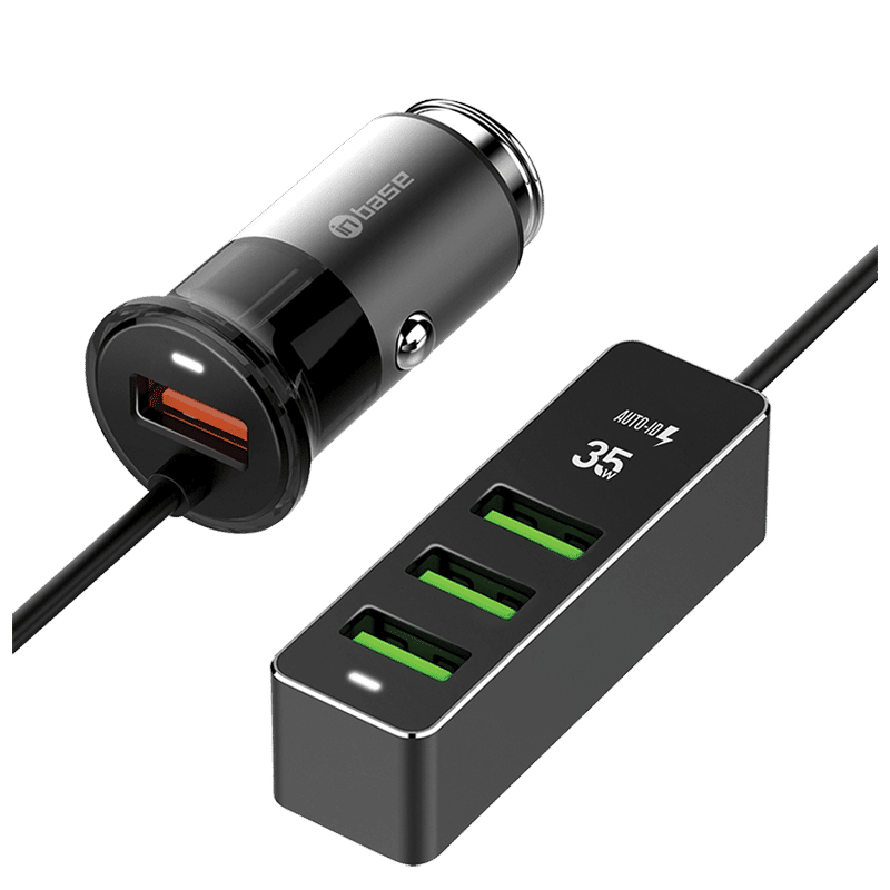 in base 35 Watts 4 USB Ports Car Charging Adapter (Quallcomm Quick Charge 3.0, Black) in base 35 Watts 4 USB Ports Car Charging Adapter (Quallcomm Quick Charge 3.0, Black)_1