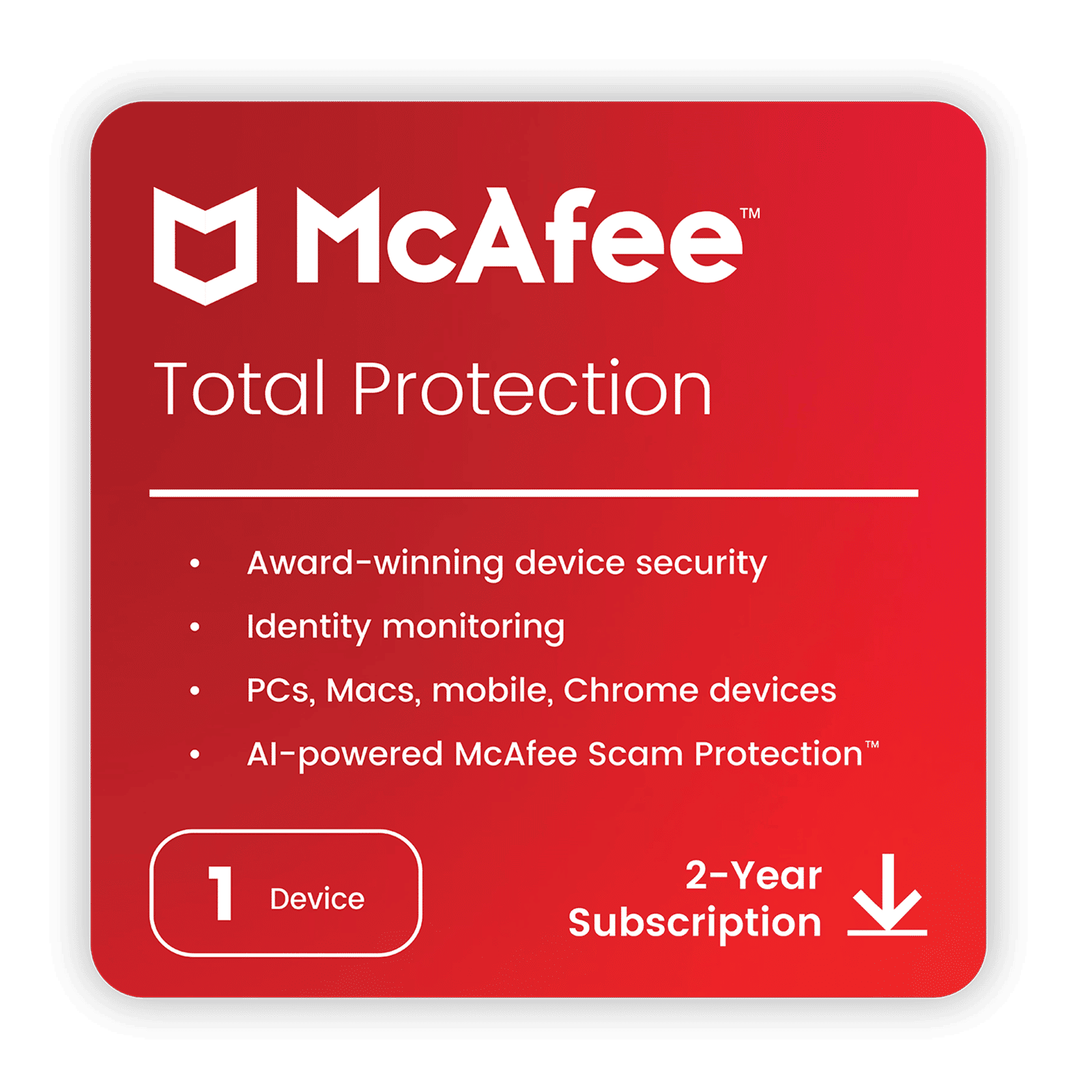 McAfee Total Protection Security Antivirus (1 Device, 2 Years, MTP1U2Y) McAfee Total Protection Security Antivirus (1 Device, 2 Years, MTP1U2Y)_1