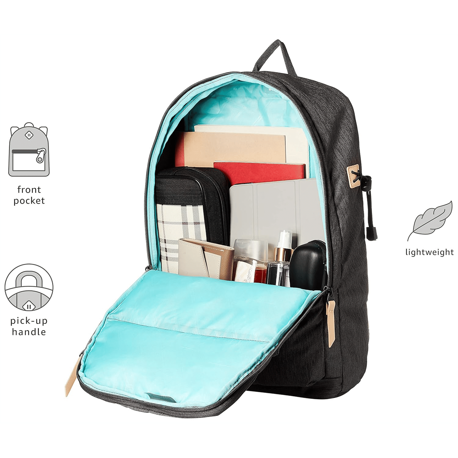 VIP Ride 01 19 Litres Polyester Casual Backpack (3 Front Pockets, BPRID01GRY, Grey)_6