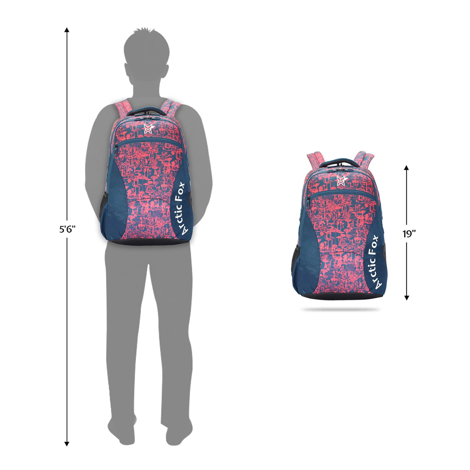 Arctic Fox Mushroom 36 Litres PU Coated Polyester Backpack (2 Spacious Compartments, FJUBPKSPTON057036, Seaport)_7