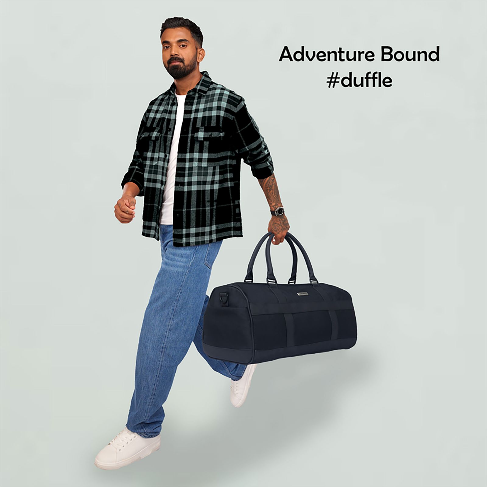 Carriall Eclat Water Resistant Fabric Duffle Bag (Detachable Strap, CADBECS01, Black)_8