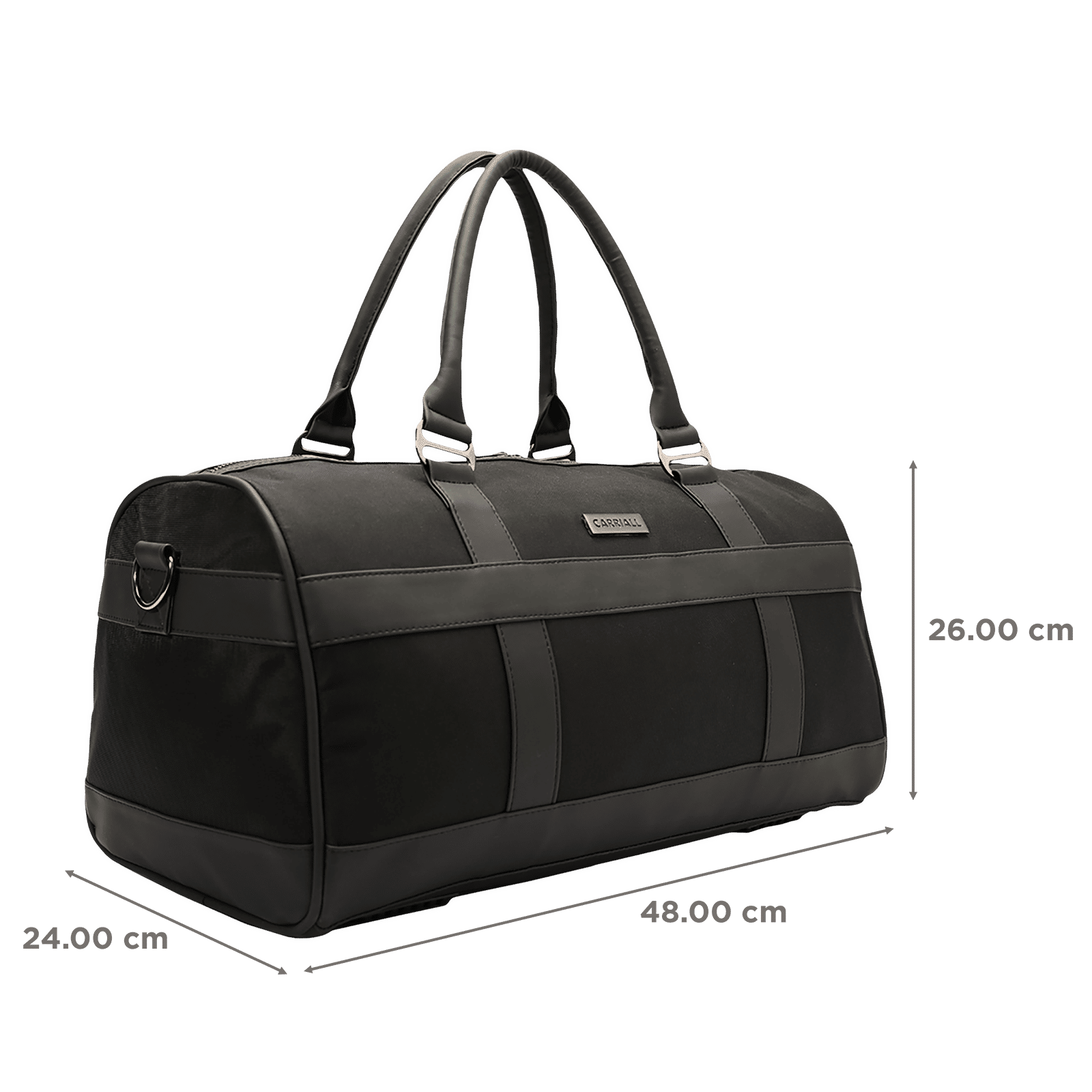 Carriall Eclat Water Resistant Fabric Duffle Bag (Detachable Strap, CADBECS01, Black)_3