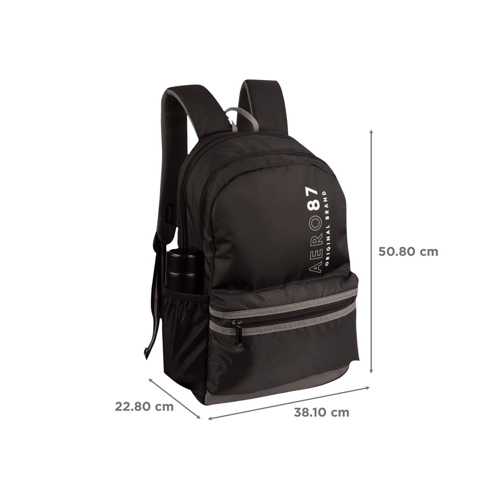 AEROPOSTALE Take Off 20 Litres Nylon Backpack (Waterproof, AERO-BP-1001-BLK_G, Black/Grey) AEROPOSTALE Take Off 20 Litres Nylon Backpack (Waterproof, AERO-BP-1001-BLK_G, Black/Grey)_3